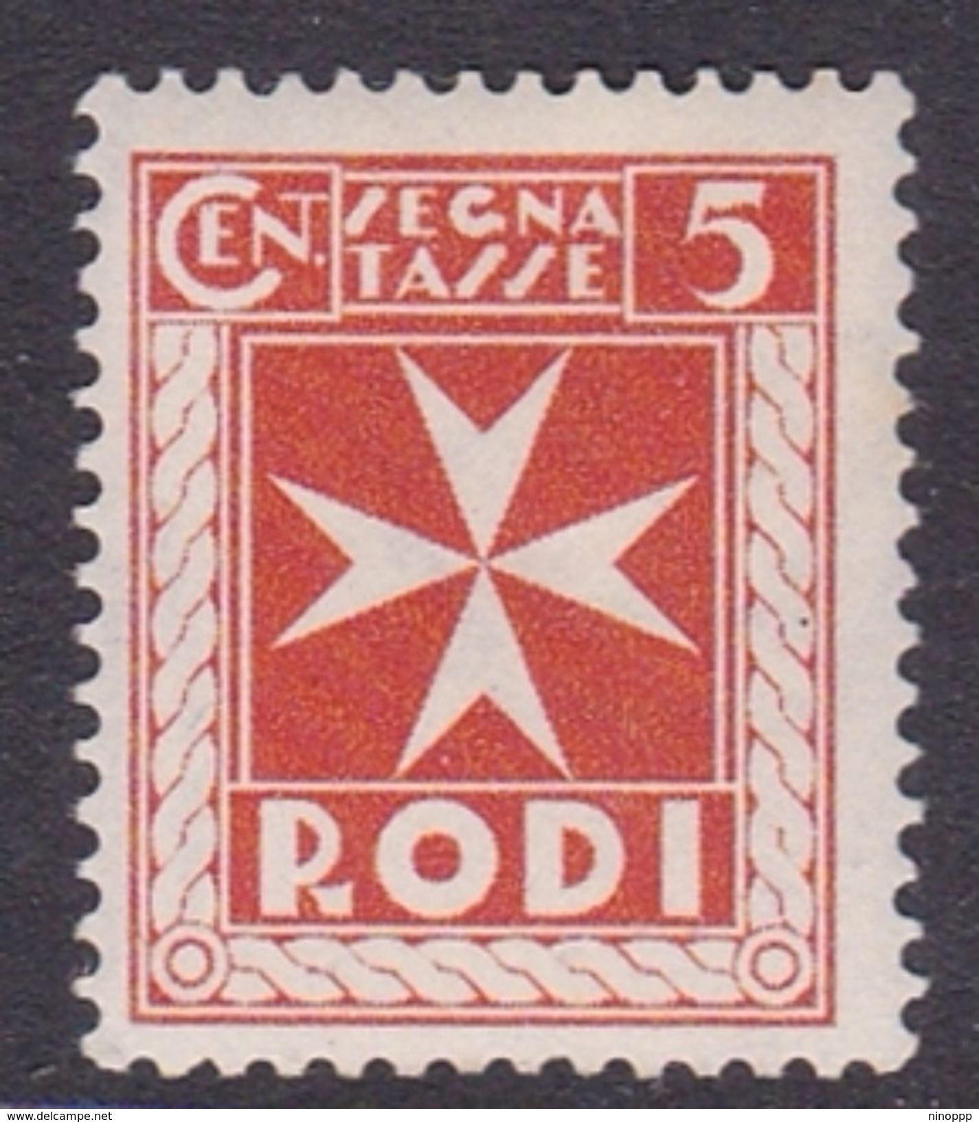 Italy-Colonies And Territories-Aegean General Issue-Rodi Postage Due D1 1934 5c Orange MNH - Algemene Uitgaven