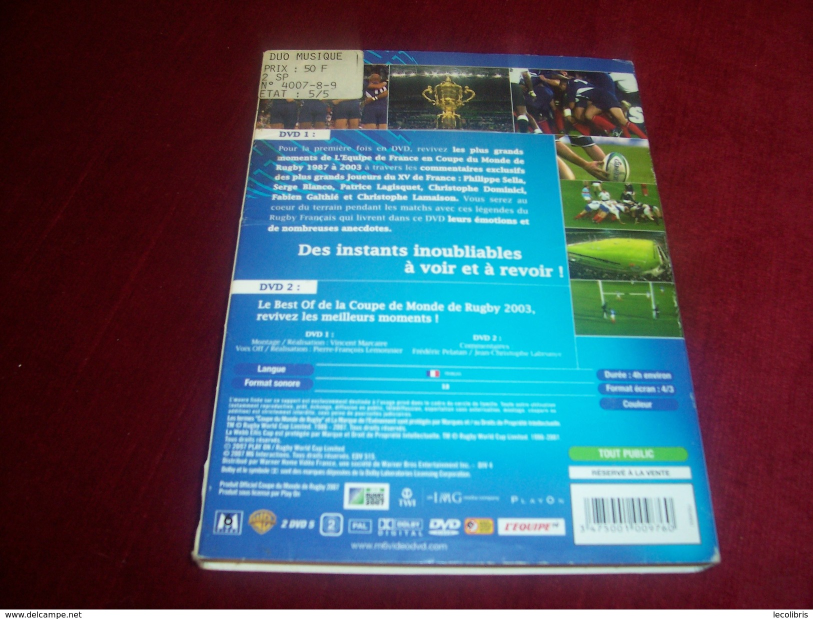 L'EPOPEE DES RUGBYMEN FRANCAIS   1987 / 2003   DOUBLE DVD - Deporte