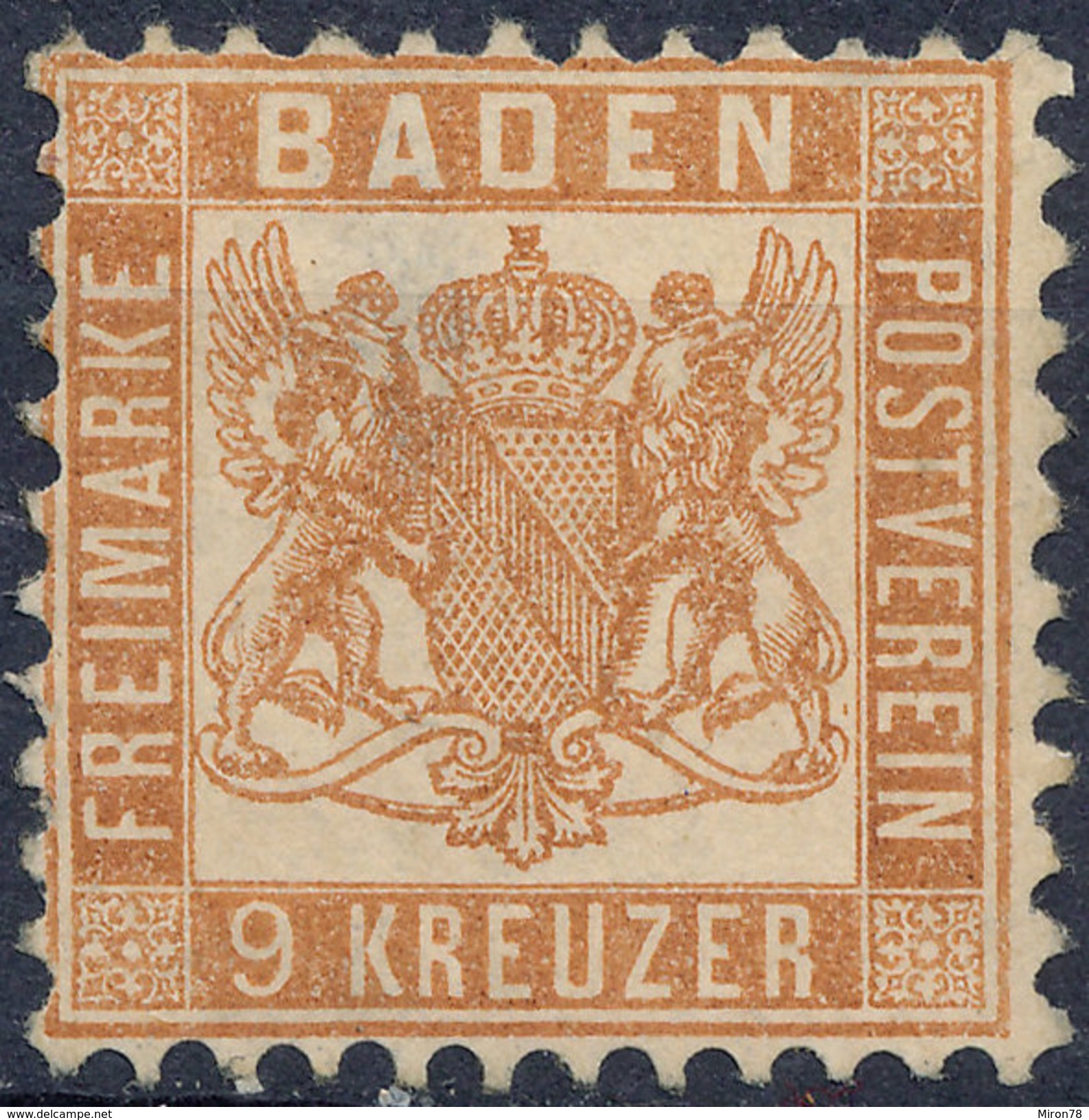 Stamp Baden 1862 9kr Mint - Postfris