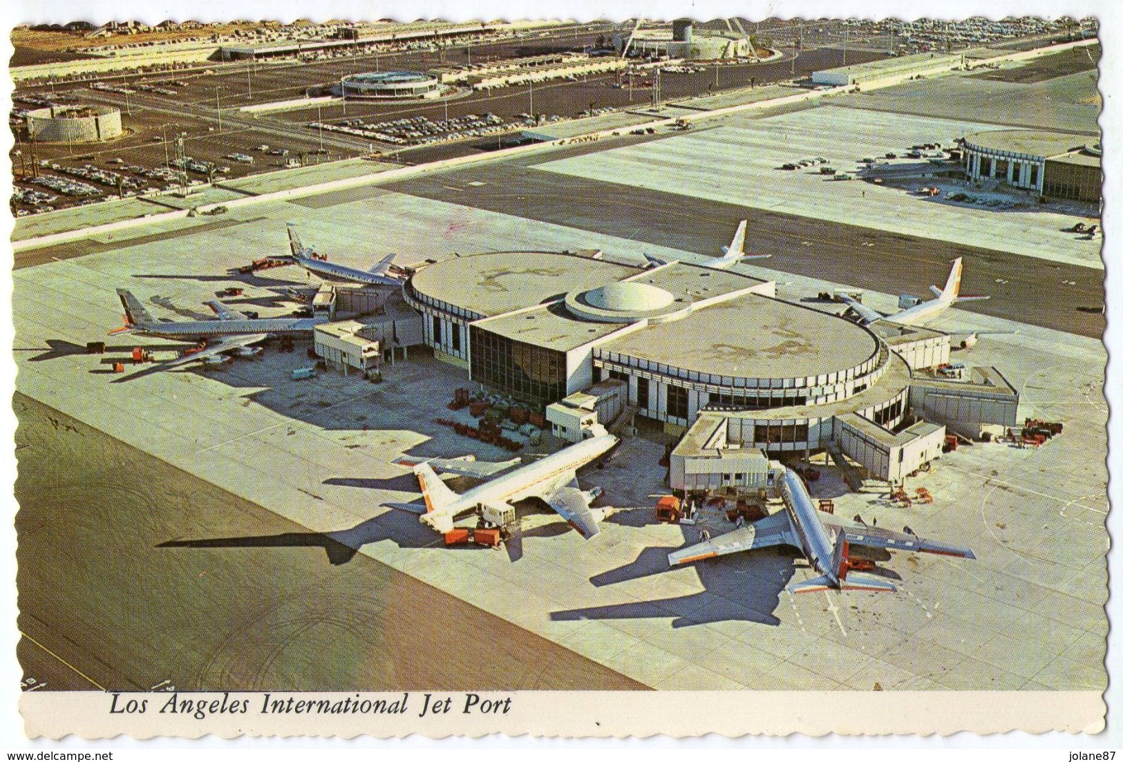 CPSM       LOS ANGELES INTERNATIONAL JET PORT    AERIAL VIEW       VUE AERIENNE DE L AEROPORT - Aerodrome