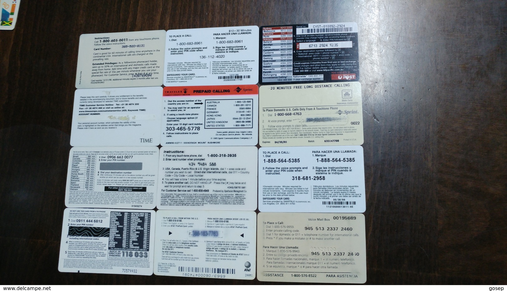 U.s.a-prepiad Card-(set11)-(12cards)-used Card+3card Prepiad Free - Other & Unclassified