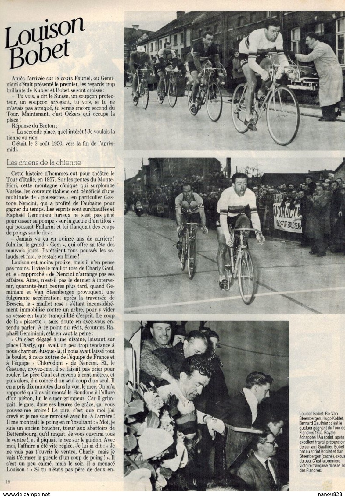 CYCLISME VELO Hommage à Louison BOBET RIVIERE KOPA MERCKX ANQUETIL robic walkowiak HINAULT SOLINGEN YFFINIAC ST BRIEUC