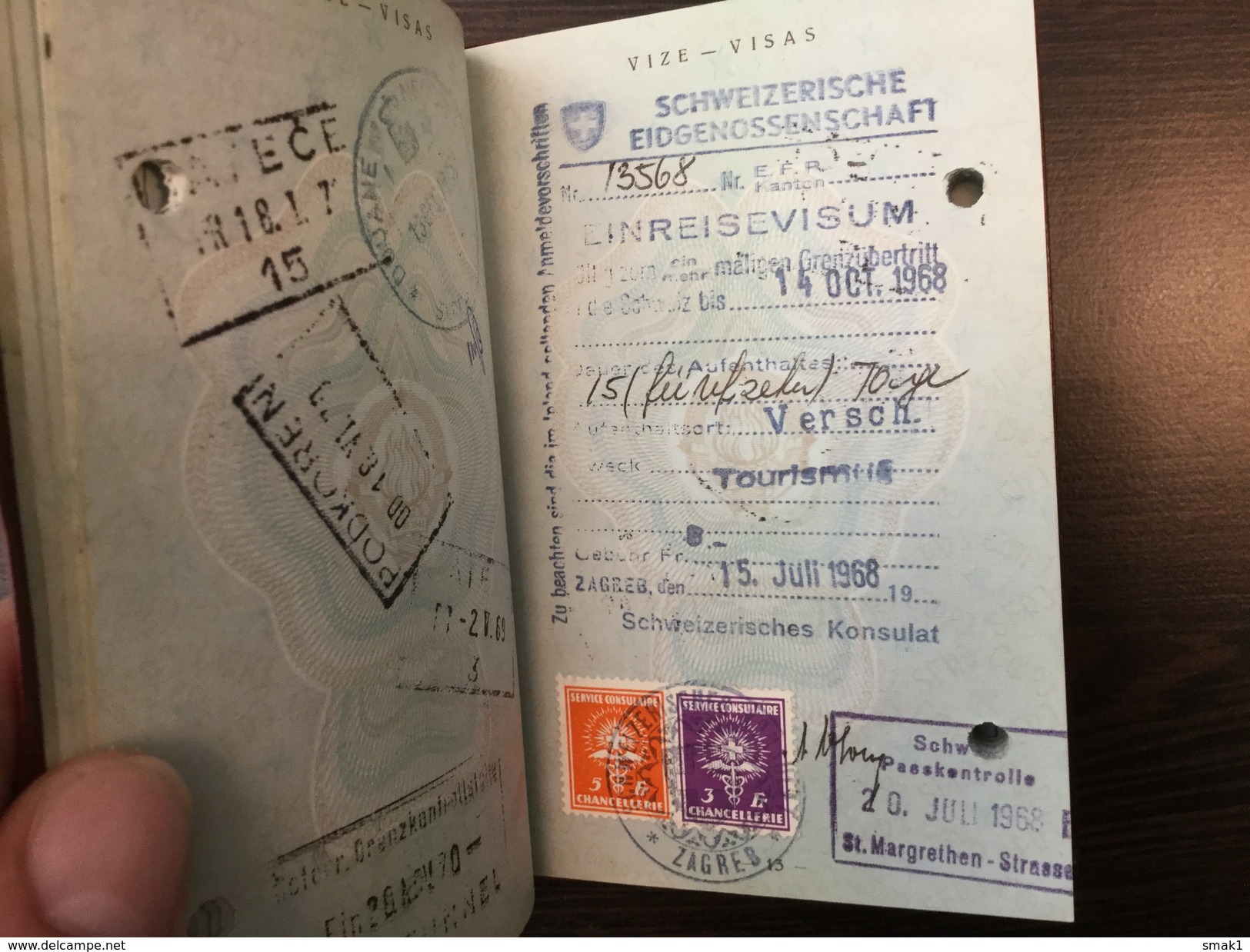 PASSPORT   REISEPASS  PASSAPORTO  YUGOSLAVIA  1967. VISA TO : HUNGARY , SUISSE , SWEDEN , DENMARK , GREECE , GERMANY , - Historische Dokumente