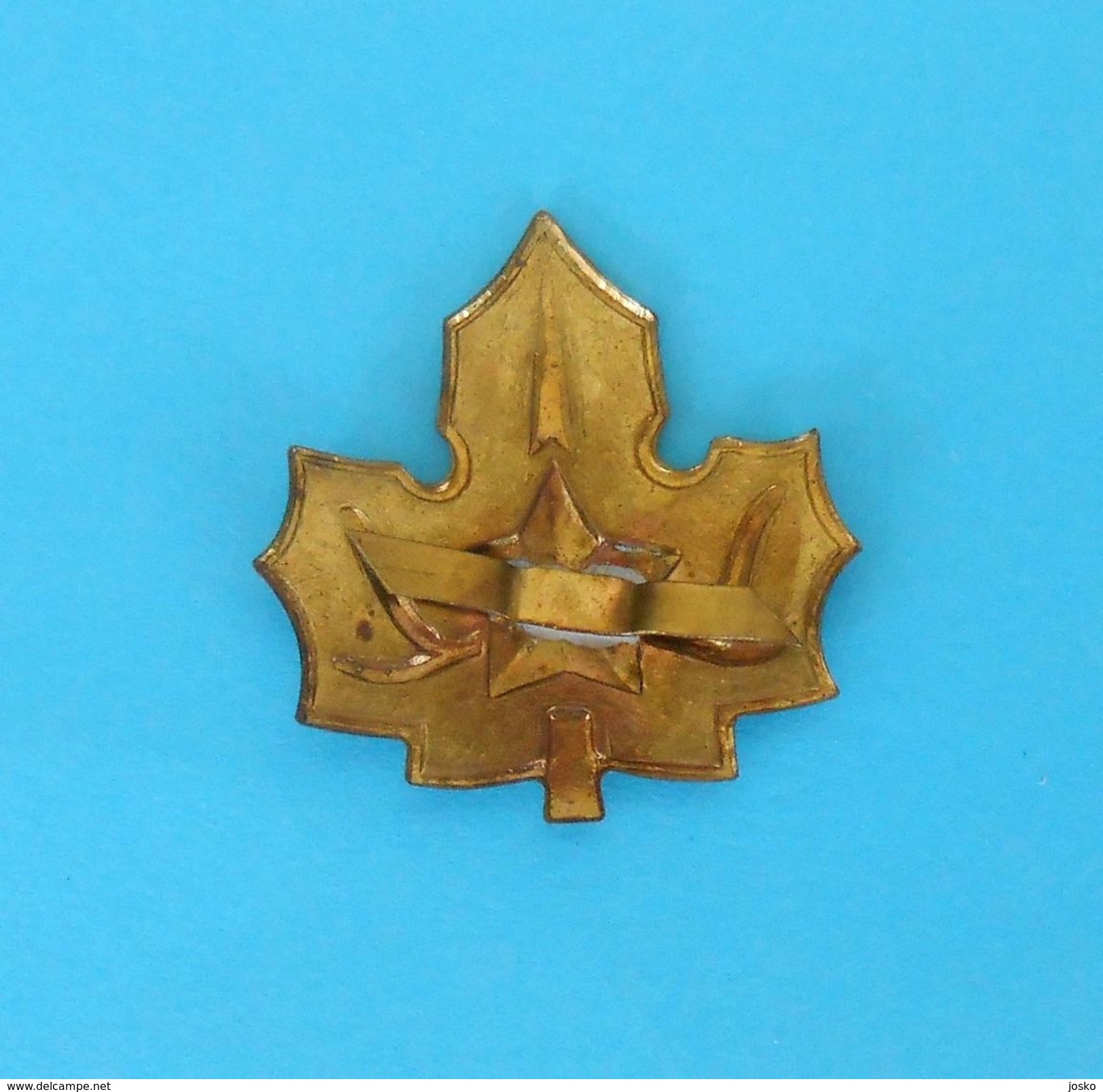 YUGOSLAVIA SCOUTS UNION Old Large Cap Hat Brass Pin Badge Boy Scout Scouting Scoutisme Escrutinio Pfadfinder Scoutismo - Scouting