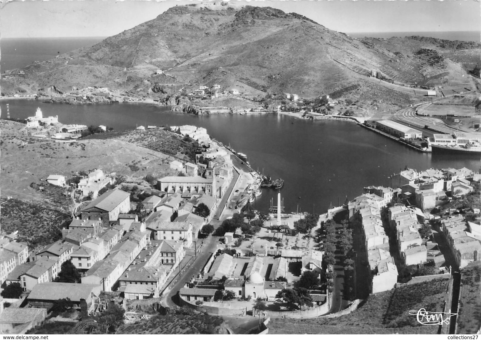 66-PORT-VENDRES- VUE GENERAL AERIENNE SUR L'OBELIQUE ET LE FORT - Port Vendres