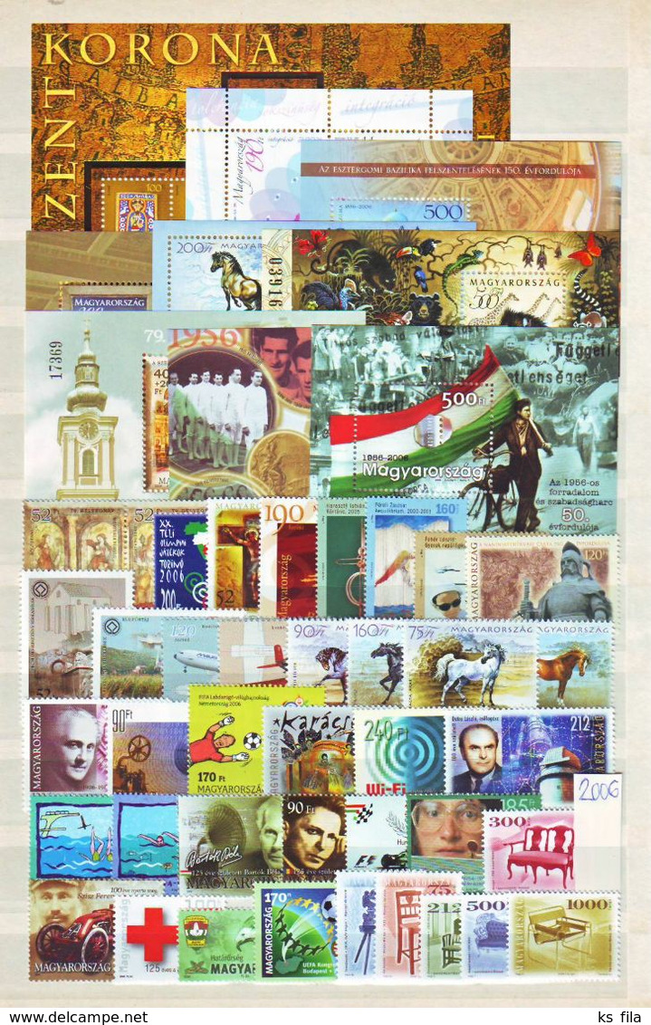 HUNGARY 2006 Full Year 39 Stamps + 9 S/s (Personalized Stamps Booklets And Special Issues Are Not Including) - Full Years