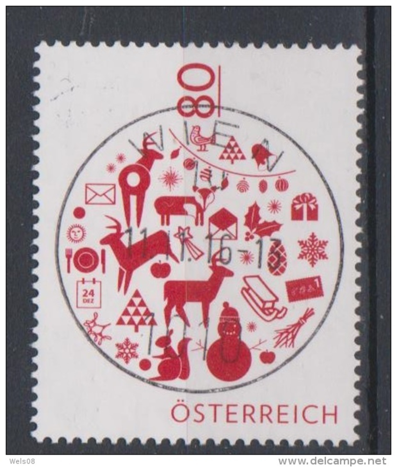 Österreich 2016: "Christbaumkugel" Gestempelt (siehe Foto/Scan) - Gebraucht