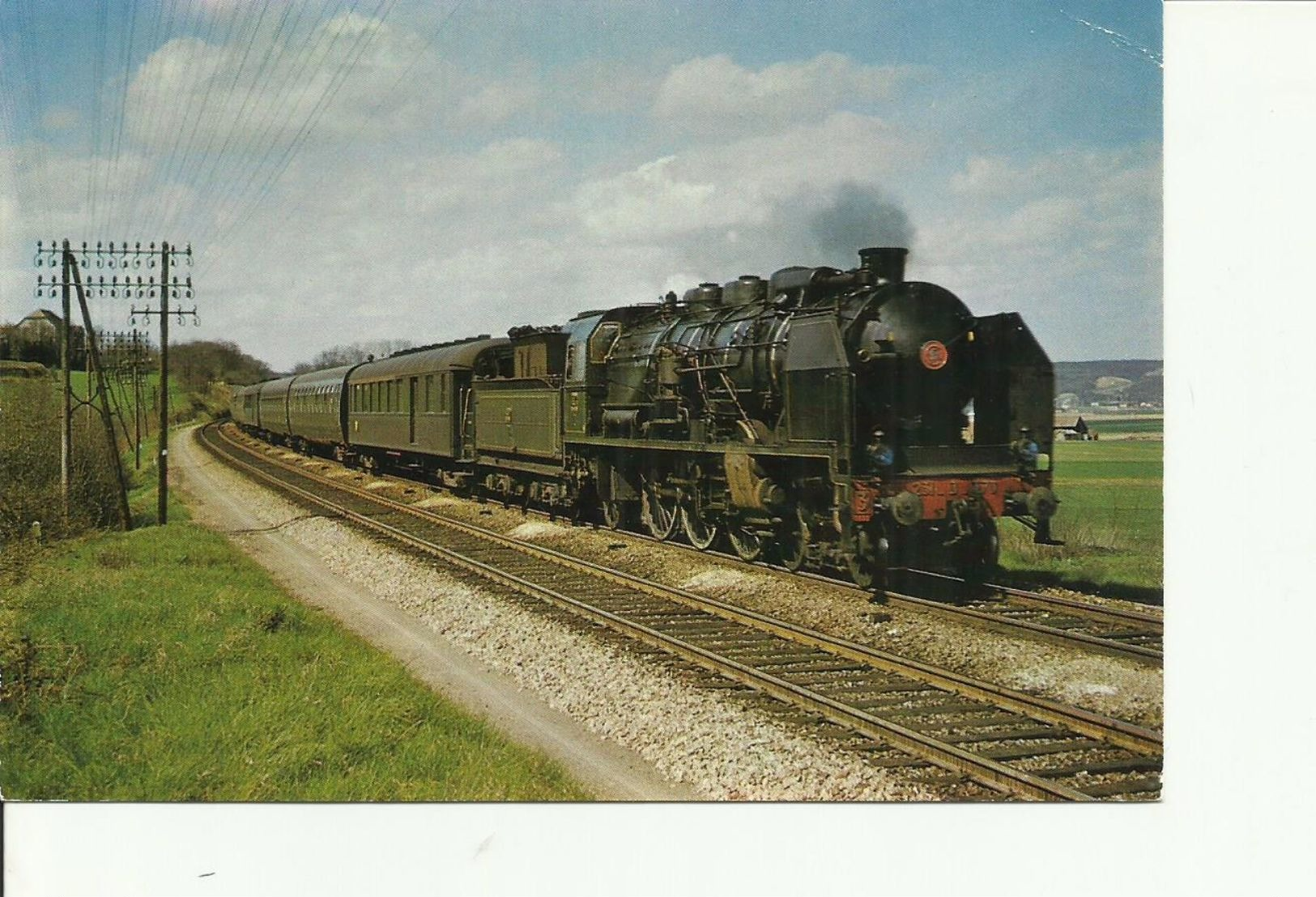 CPM C.O.P.E.F, SERIE 1976, NUMERO 1-LE PACIFIQUE ETAT 231 D 570 EN TETE DE L'EXPRESS 302 CHERBOURG - Trains