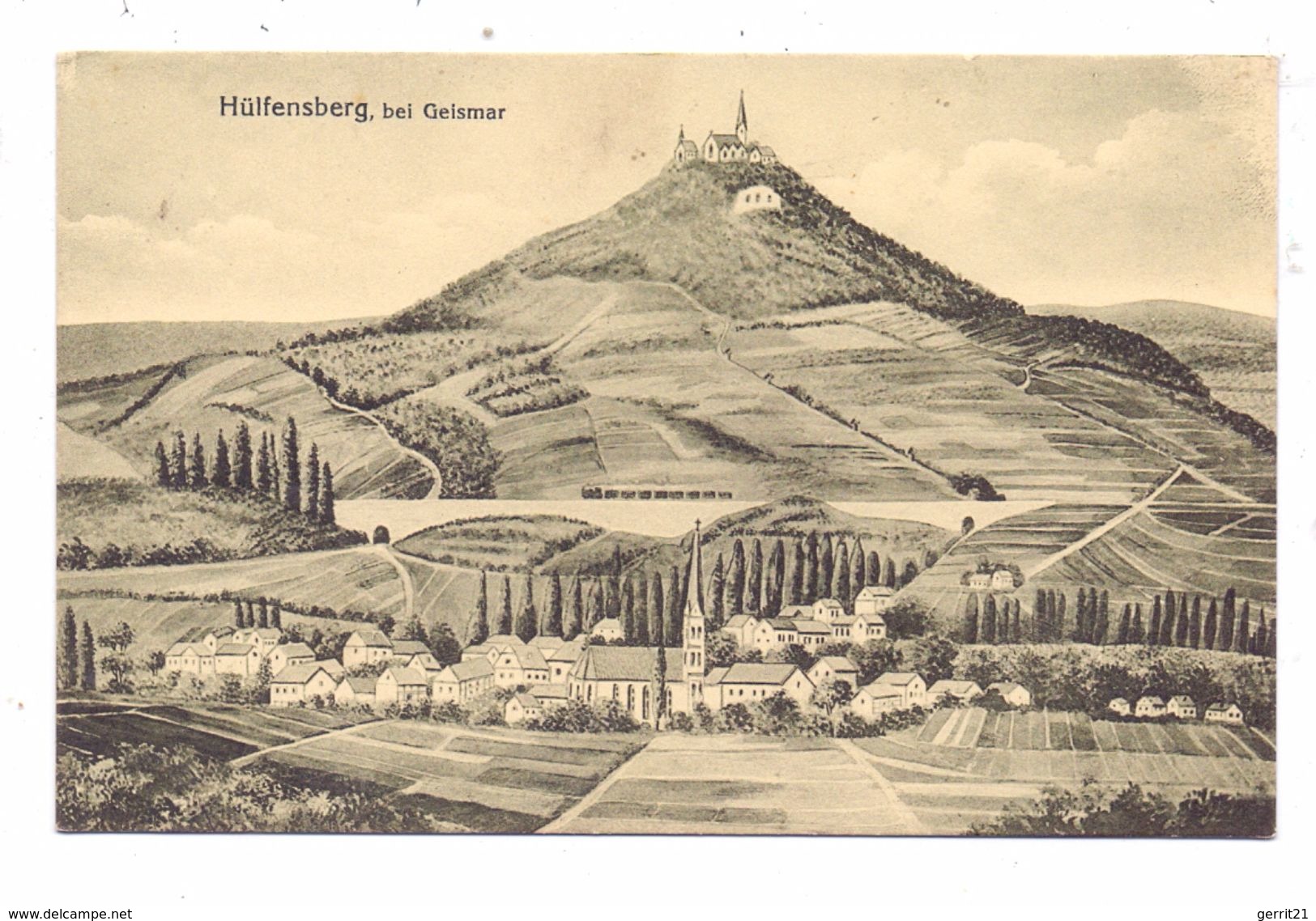 0-5631 GEISMAR / Eichsfeld, Panorama Mit Hülfensberg, Künstler-Karte - Heiligenstadt