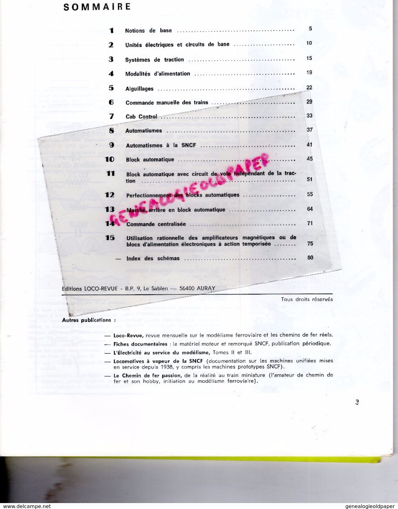 CATALOGUE JOUETS- L' ELECTRICITE AU SERVICE DU MODELISME- CHEMIN DE FER -R. CHENEVEZ-TOME 1-1977-LOCO REVUE AURAY-GARE - Ferrovie & Tranvie
