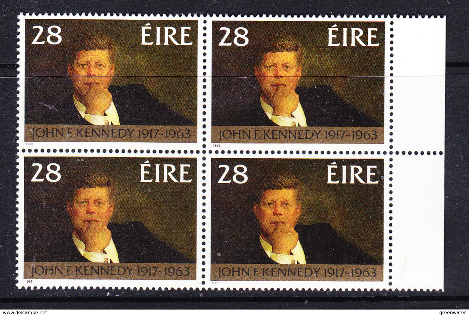 Ireland 1988 Death Of John F. Kennedy 1v Bl Of 4 ** Mnh (36642A) - Unused Stamps
