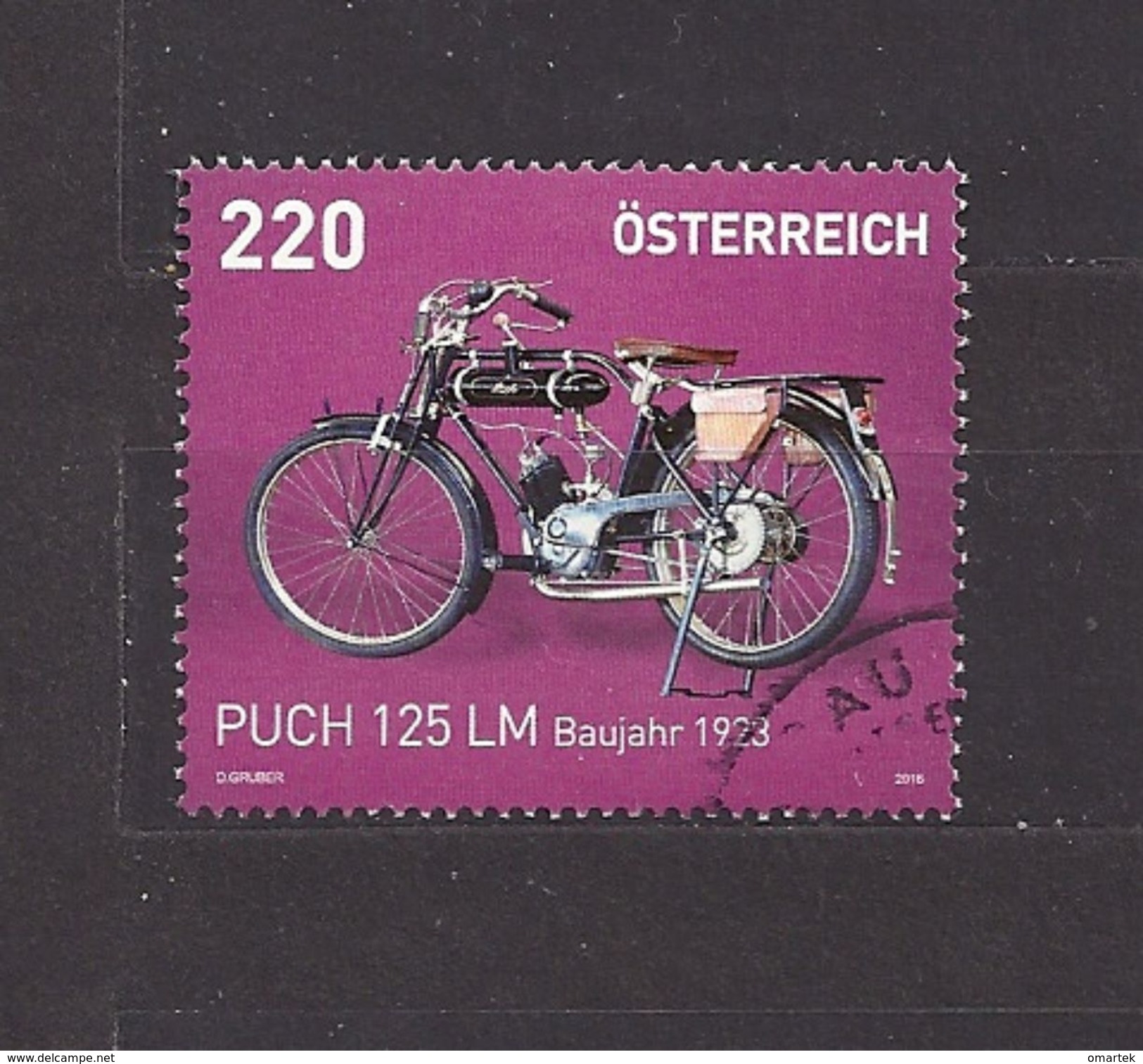 AUSTRIA  Österreich 2016 Gest Mi 3258 Yt 3086 ANK 3287 Motorräder: Puch 125 LM (1923). - Gebraucht