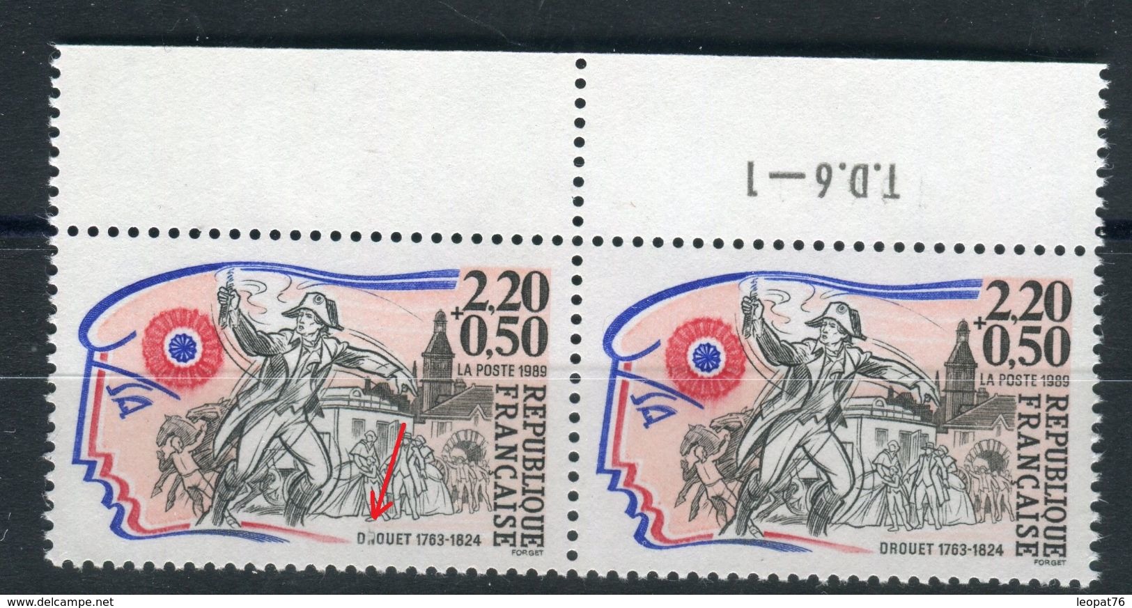 France - N° Yvert 2569 / Maury 2572 , Variété  " Lettre Tronquée "  Tenant à Normal  Neufs Luxes - Ref V1 - Neufs