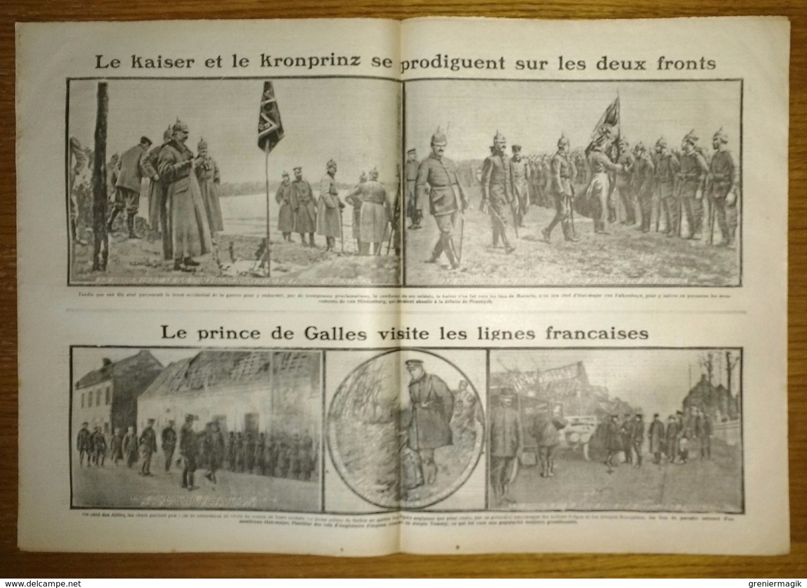 Excelsior N°1585 19/03/1915 La Présentation De L'étendard - Kaiser Et Kronprinz - Prince De Galles - Méricourt - Autres & Non Classés