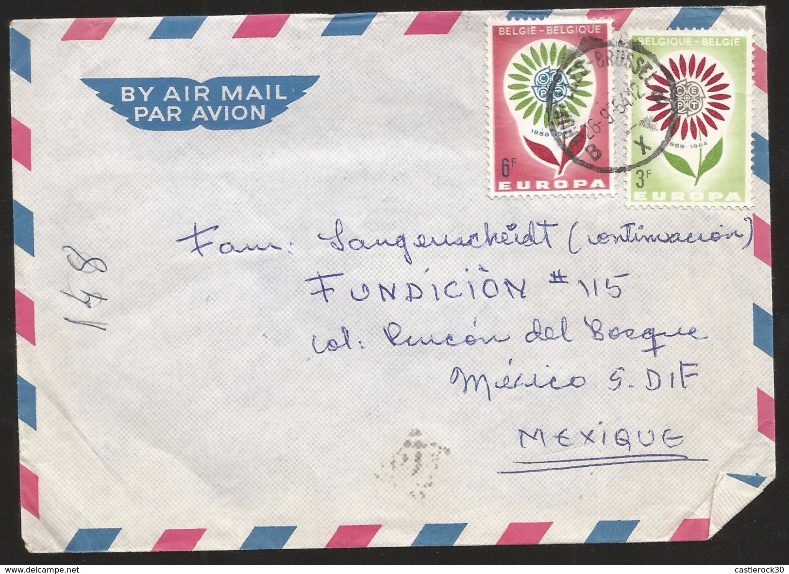 A) 1964 BELGIUM, FLOWERS, CEPT, AIRMAIL, EUROPEAN CONFERENCE OF POSTAL AND TELECOMMUNICATIONS ADMINISTRATIONS, CIRCULATE - Other & Unclassified