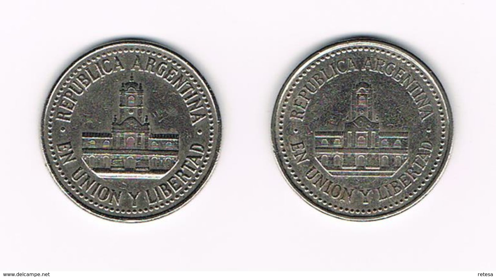 ) ARGENTINA  2 X 25  CENTAVOS  1993/94 - Argentine