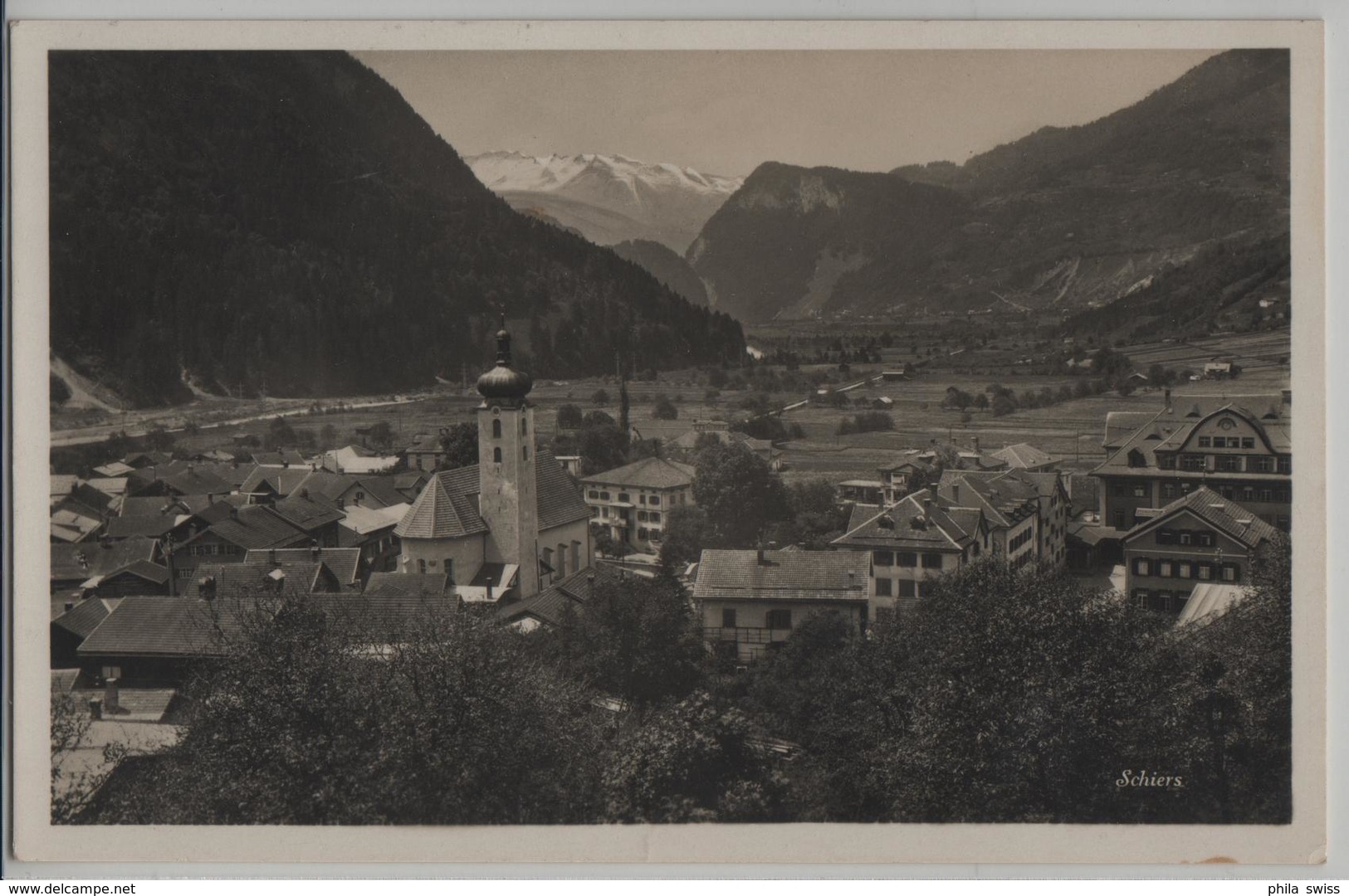 Schiers (Prättigau) Dorfansicht - Photo: Guggenheim No. 14327 - Schiers