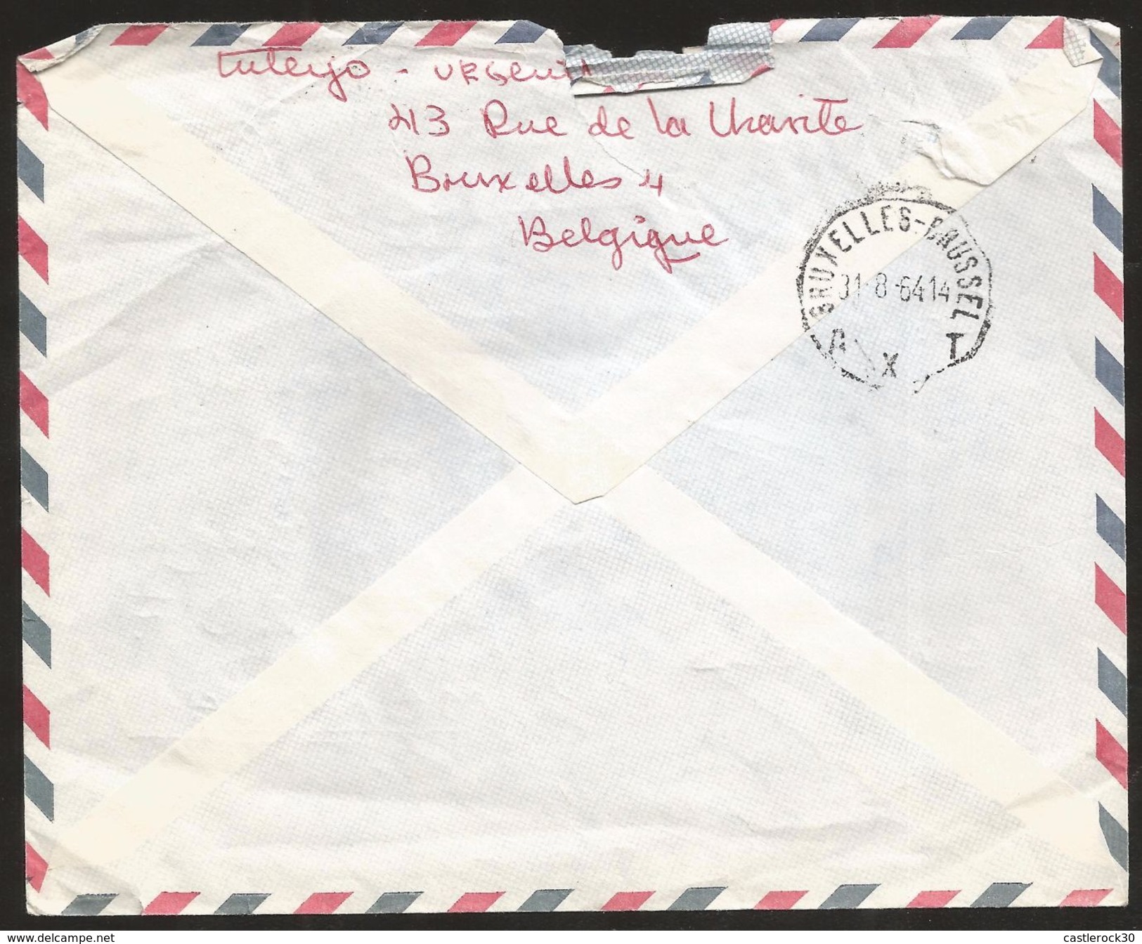 A) 1964 BELGIUM, BAUDOUIN KING, ROYALTY, AIRMAIL, EXPRESS, CIRULATED COVER FROM BRUXELLES TO MEXICO. - Other & Unclassified