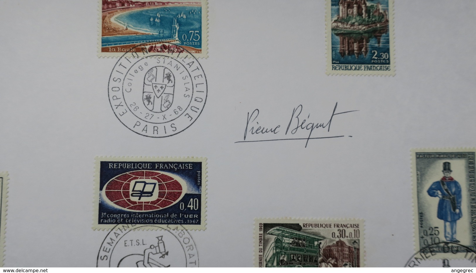 Autographe  P. Béquet  Cachet 1968 Du N°1502/1505/1506 /1515//1549   1969 N°1589 1971    A Voir - Autres & Non Classés