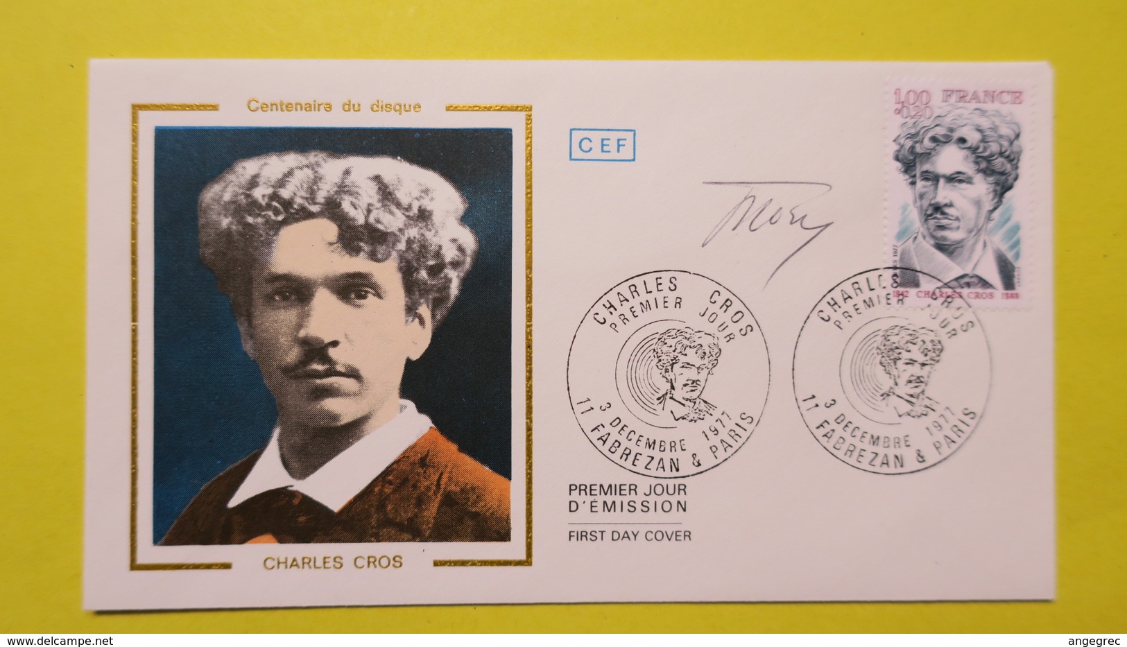 Autographe  Sur  FDC  First Day Cover  Premier Jour   A VOIR   1977 - Autres & Non Classés