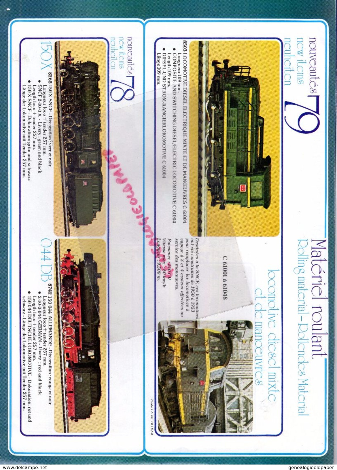 CATALOGUE JOUETS JOUEF- CHEMINS DE FER TRAIN GARE HO- -LOCOMOTIVE-NOUVEAUTES 1979- LUSIGNY-JOUET - Ferrovie & Tranvie