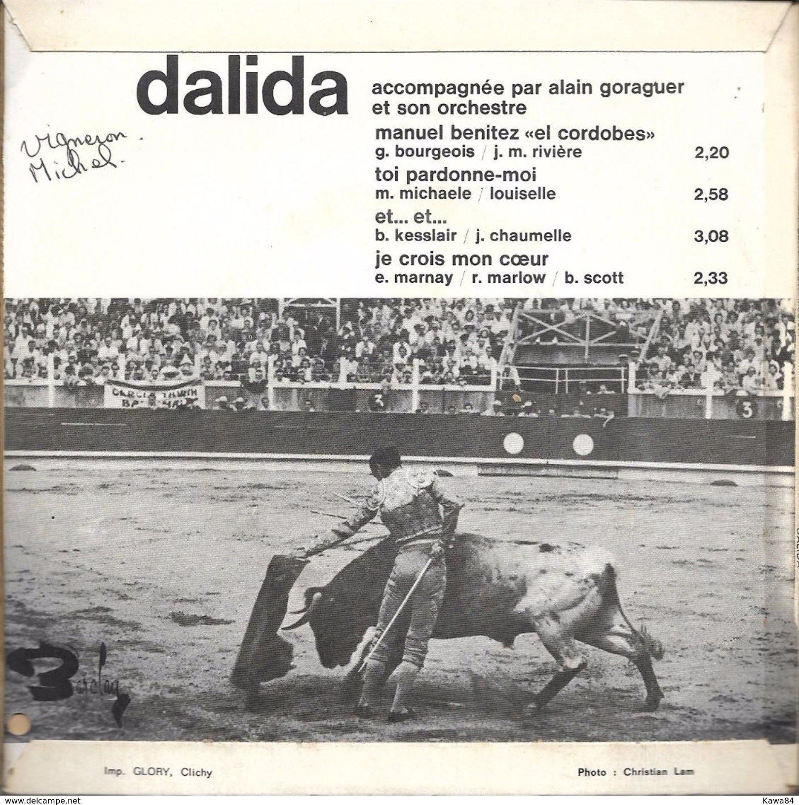 EP 45 RPM (7")  Dalida  "  El Cordobes  " - Other - French Music