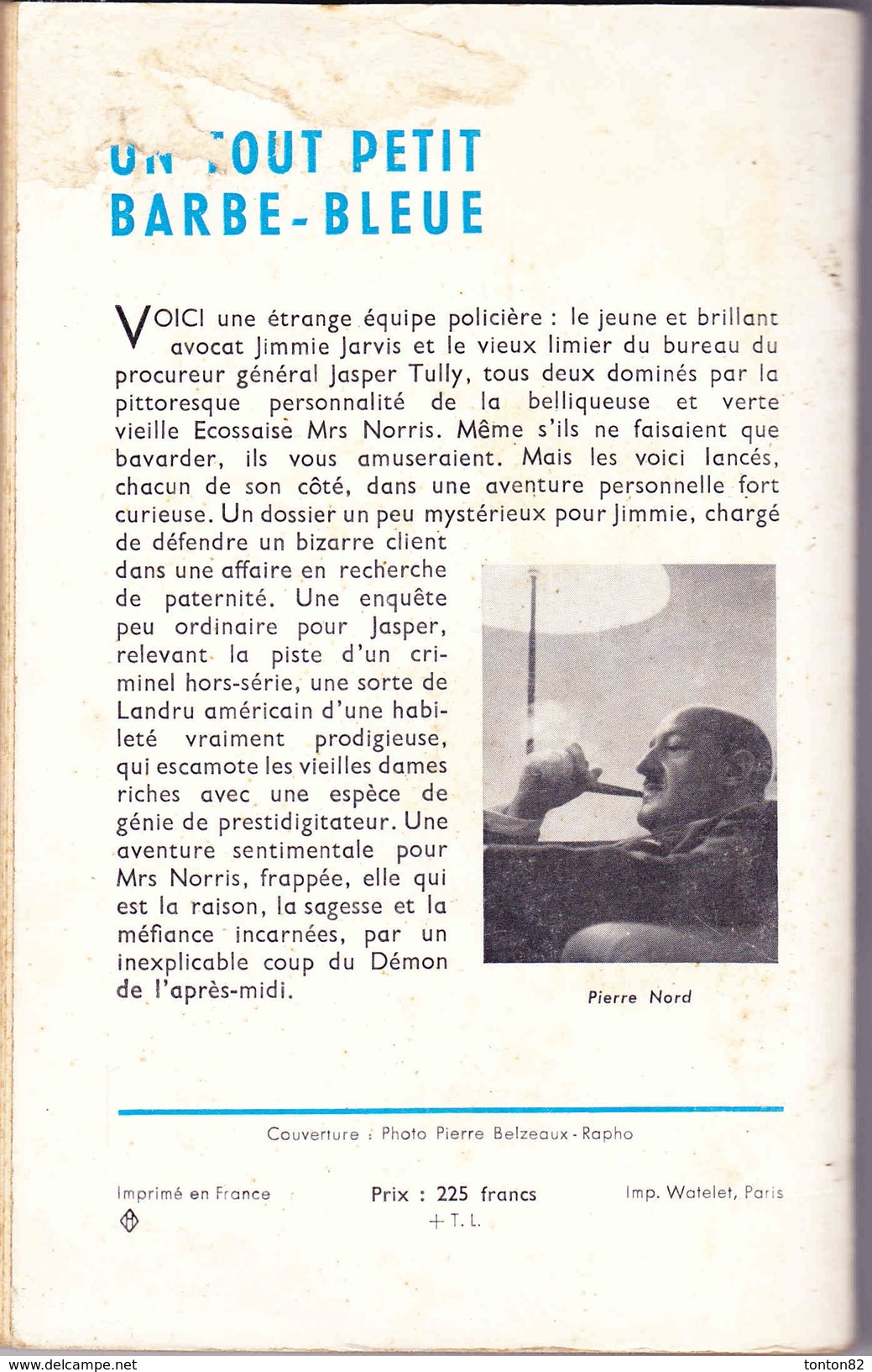 Col. Pierre Nord " L´aventure Criminelle " N° 56 - Un Tout Petit Barbe-bleue - Dorothy Salisbury Davis - ( 1959 ) . - Arthème Fayard - Autres