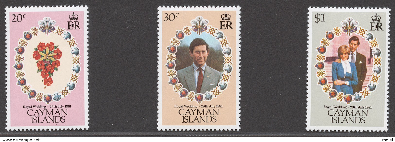 Cayman Islands 1981 Mi# 475-77** ROYAL WEDDING - Cayman Islands