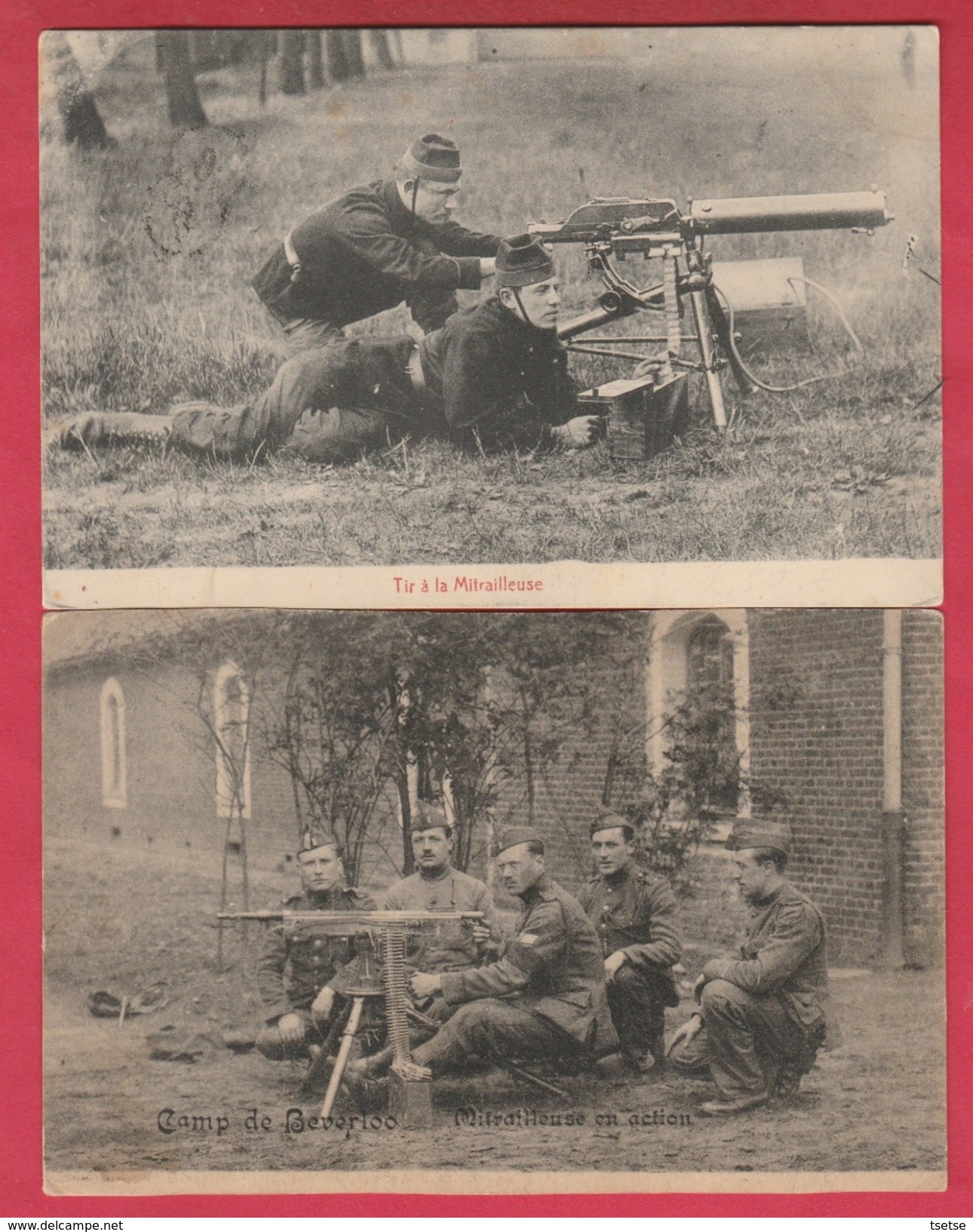 Armée Belge - Tir à La Mitrailleuse ... Maxim Et Hotchkiss ( Voir Verso ) - Material