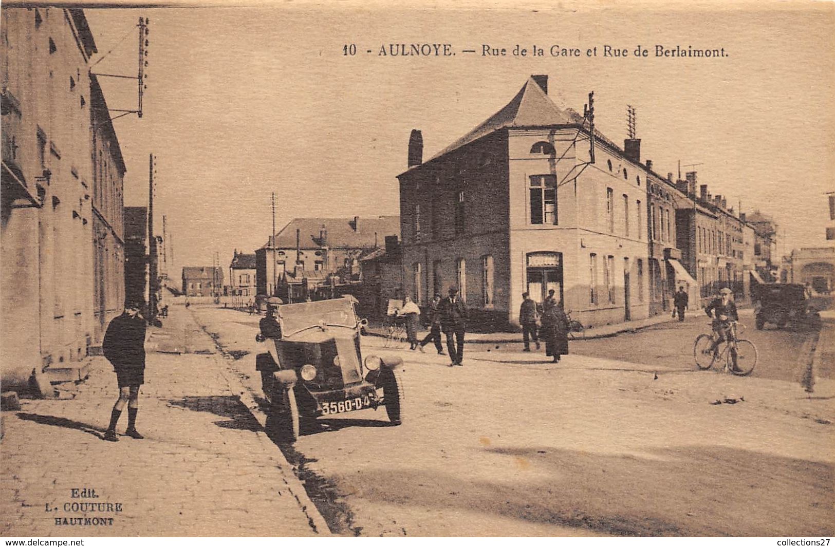 59-AULNOYE- RUE DE LA GARE ET RUE DE BERLAIMONT - Aulnoye