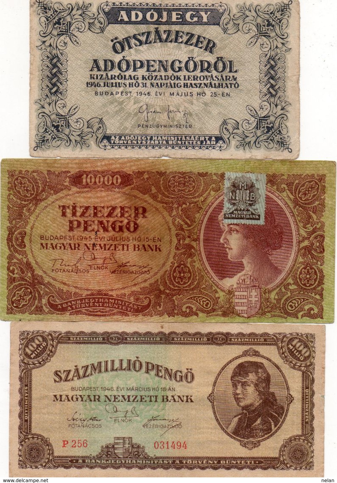 UNGHERIA- LOTTO 3 BANCONOTE - Hungary