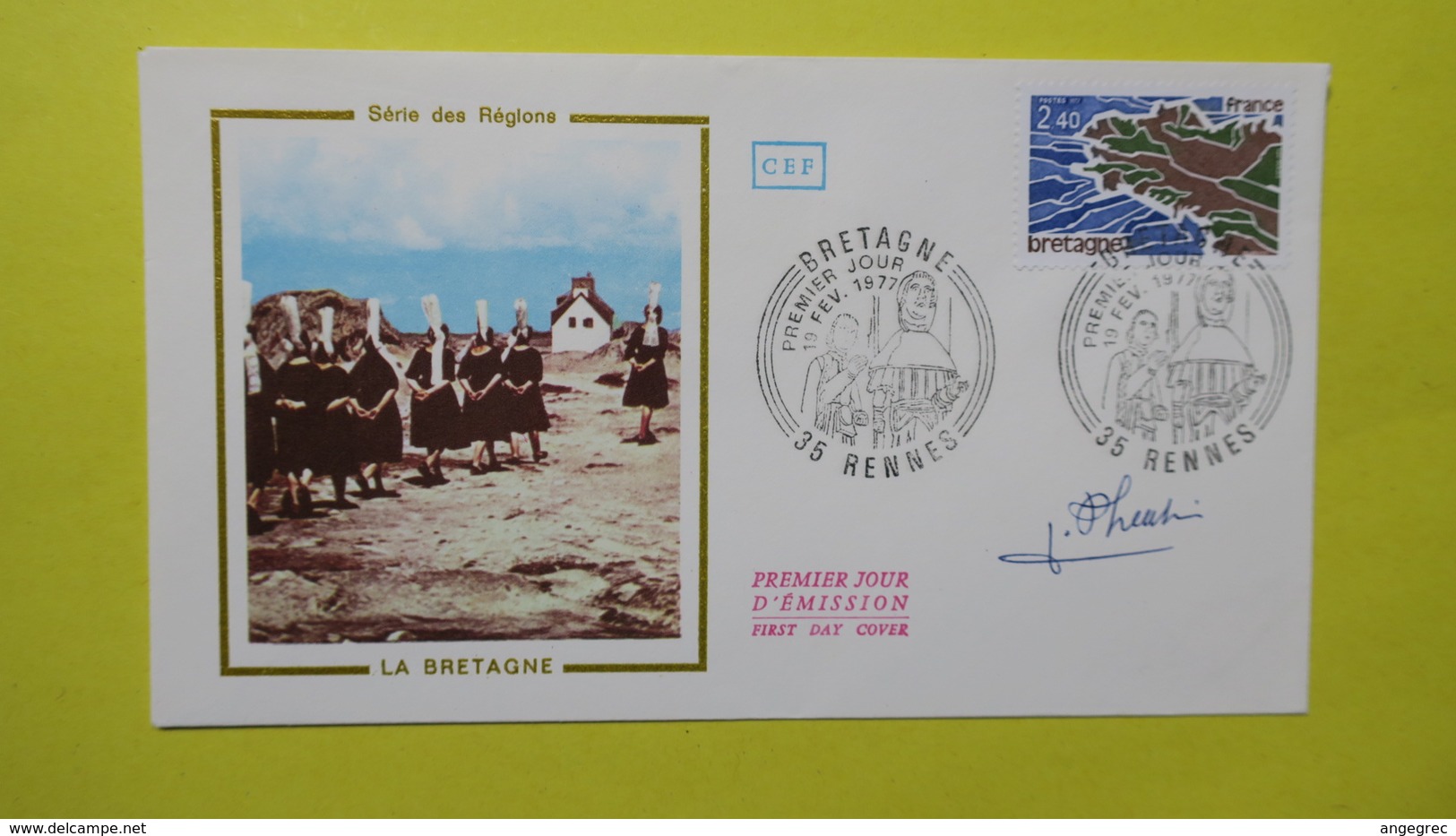 Autographe  Sur  FDC  First Day Cover  Premier Jour   A VOIR   1977 - Autres & Non Classés