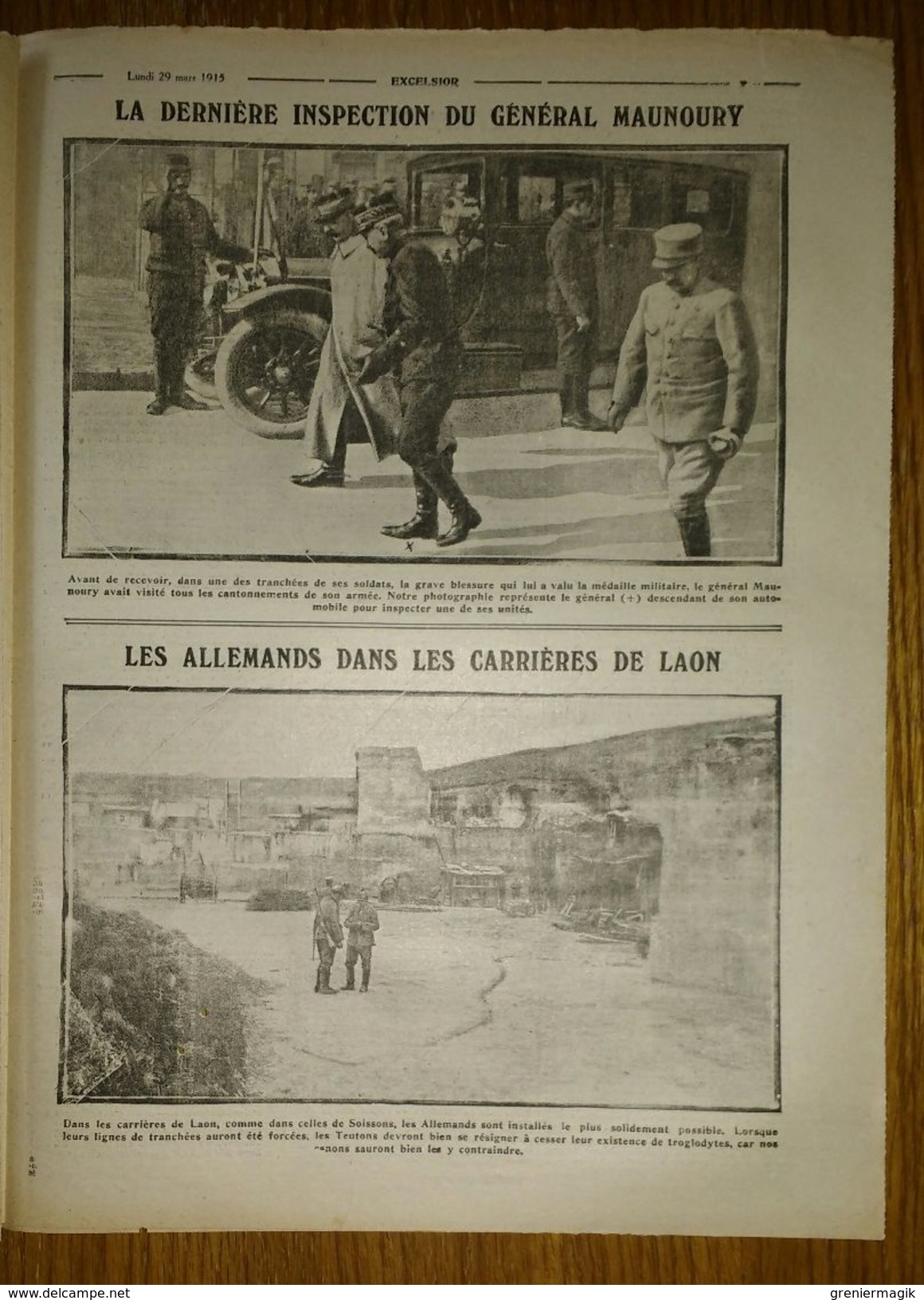 Excelsior N°1595 29/03/1915 Sportifs Sur Le Front (Georges Carpentier, Lapize, Defraye...) - Tommy S'entraîne - Maunoury - Sonstige & Ohne Zuordnung