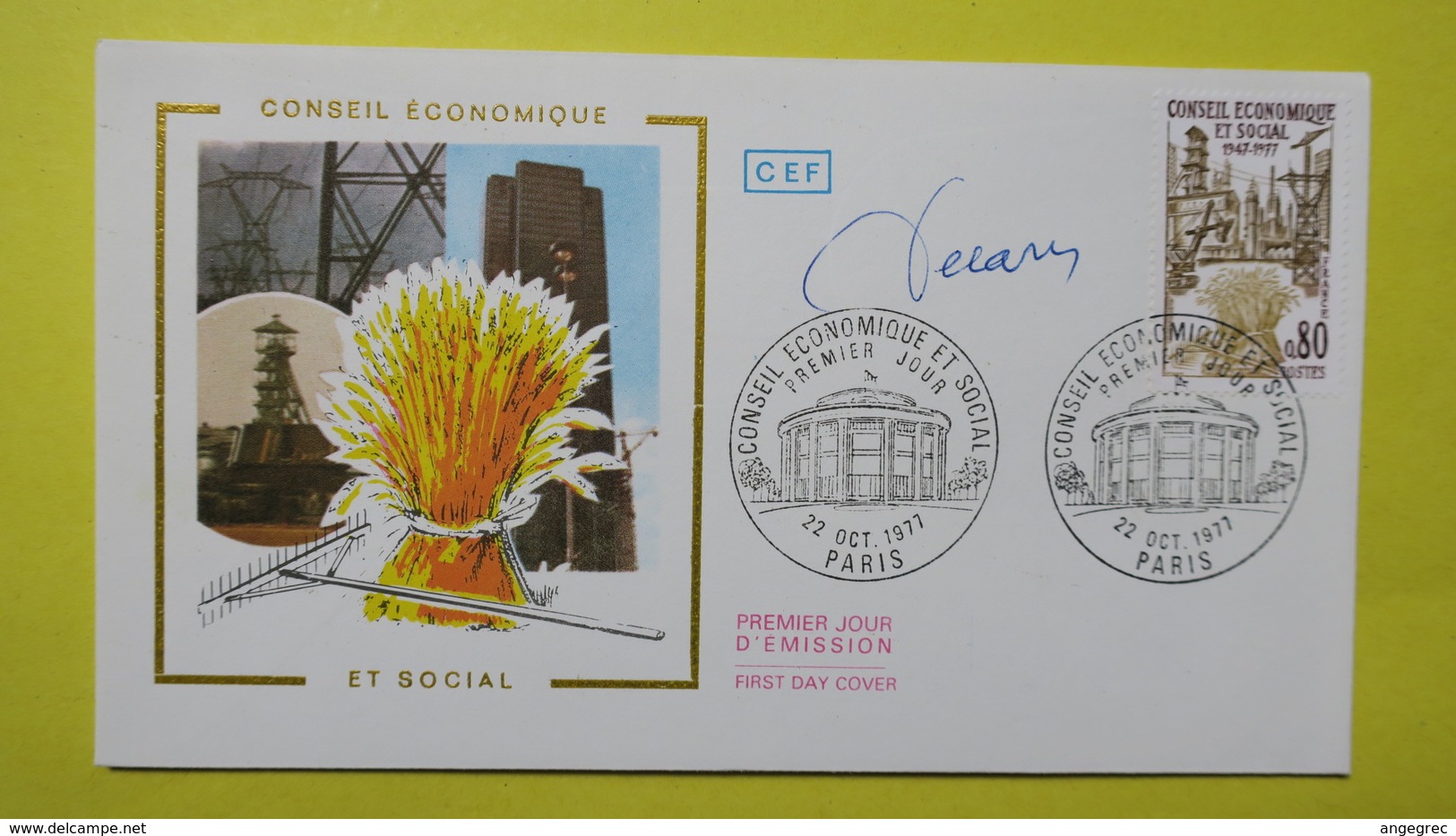 Autographe  Sur  FDC  First Day Cover  Premier Jour   A VOIR   1977 - Altri & Non Classificati