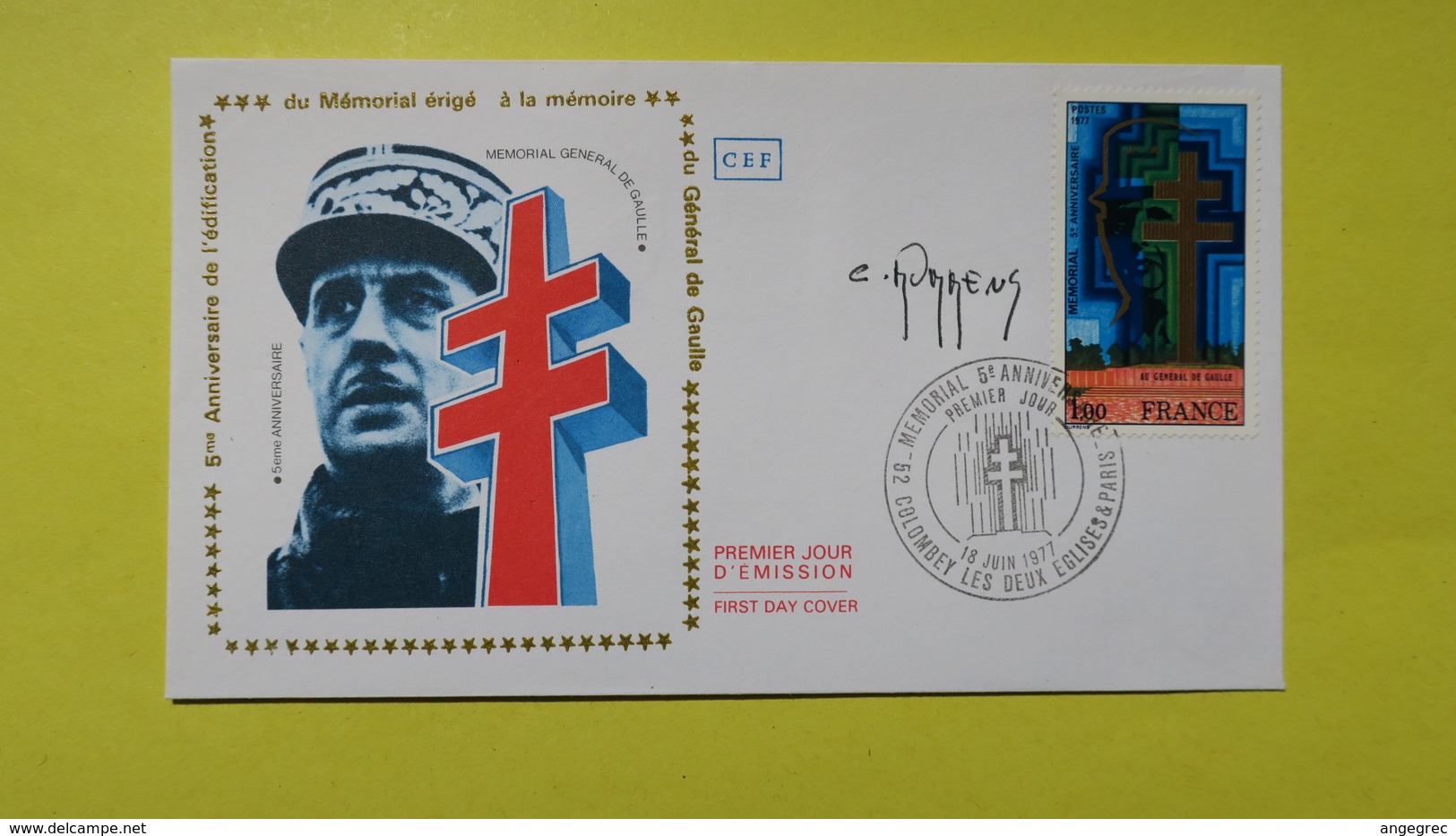 Autographe  Sur  FDC  First Day Cover  Premier Jour   A VOIR   1977 - Autres & Non Classés