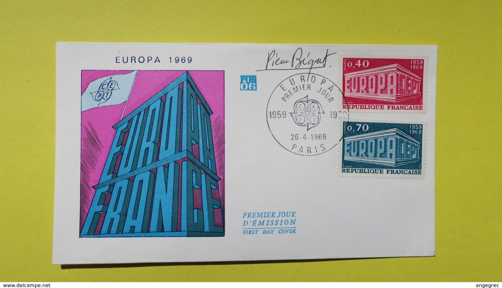 Autographe  Sur  FDC  First Day Cover  Premier Jour   A VOIR   1969 - Autres & Non Classés