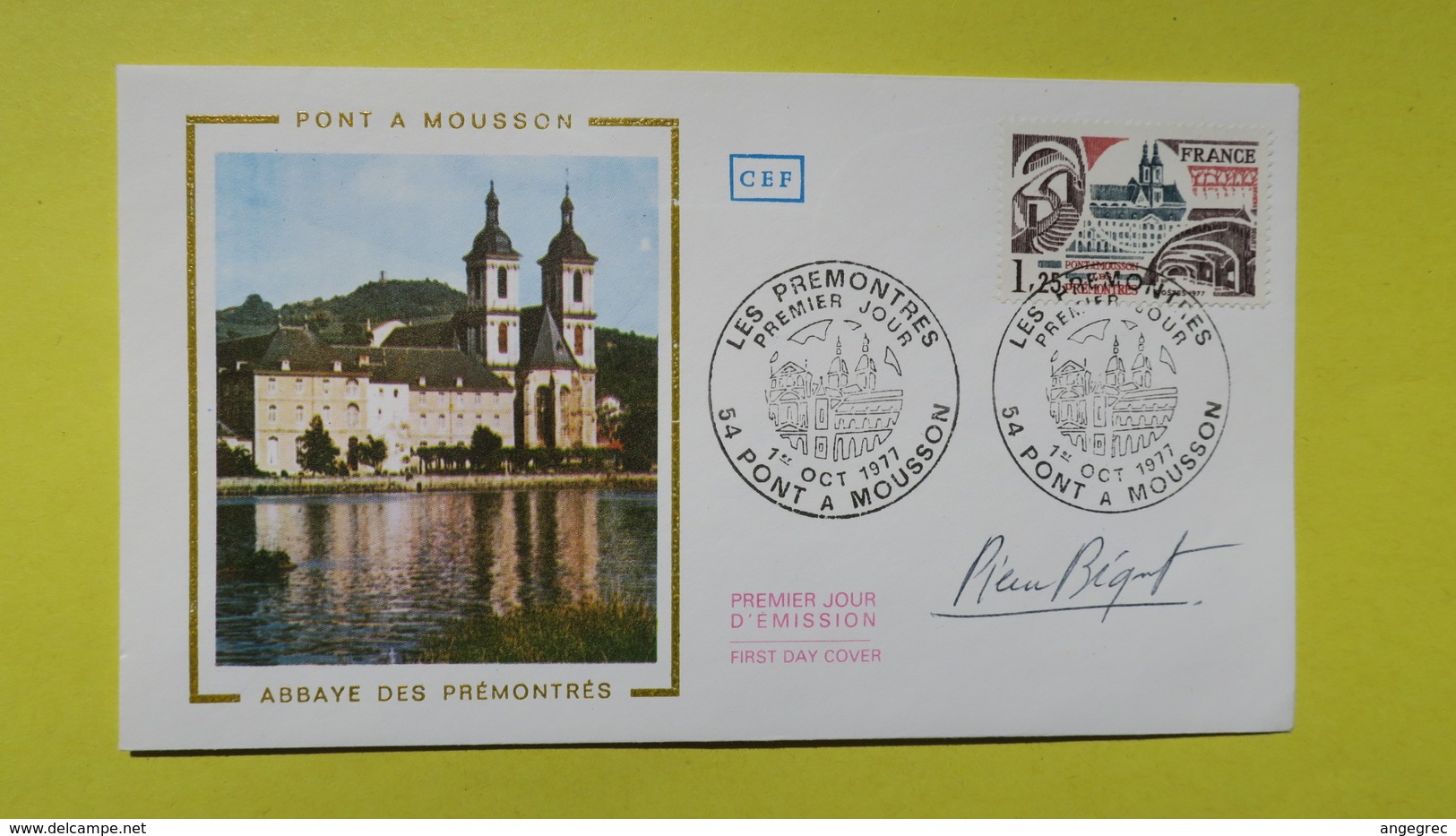 Autographe  Sur  FDC  First Day Cover  Premier Jour   A VOIR   1977 - Autres & Non Classés