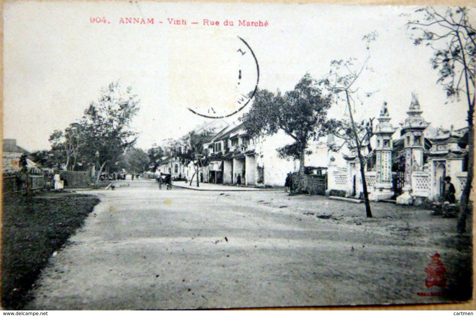 INDOCHINE VIETNAM ANNAM VINH RUE DU MARCHE VOYAGE 1911 - Viêt-Nam