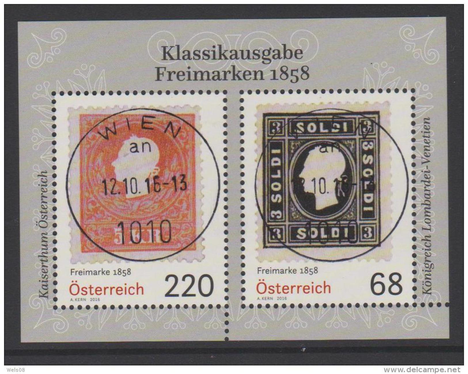 Österreich 2016: Block "Freimarken 1858" Gestempelt (siehe Foto/Scan) - Gebraucht