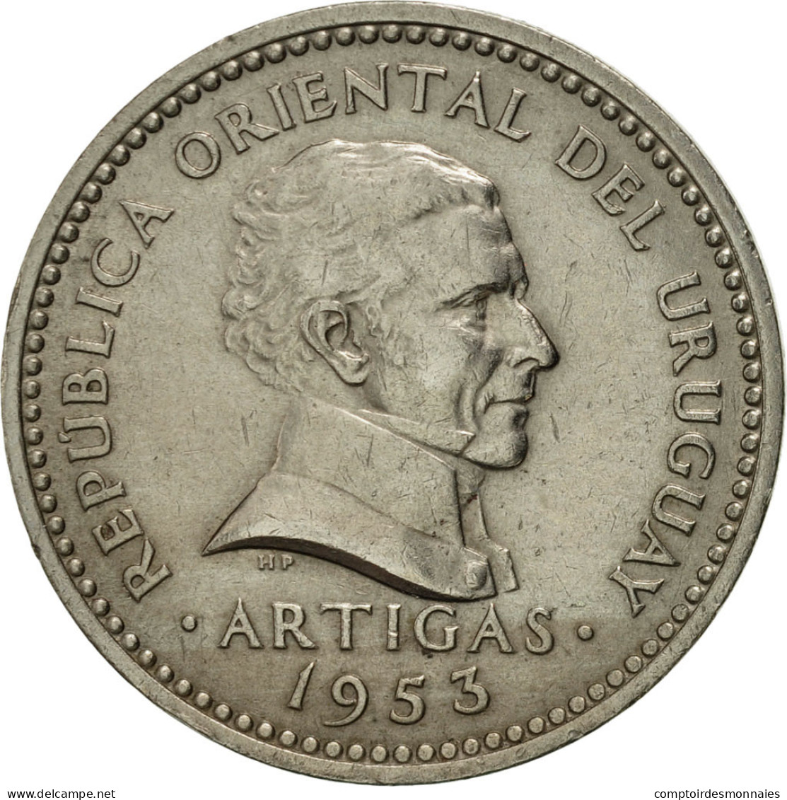 Monnaie, Uruguay, 10 Centesimos, 1953, TTB, Copper-nickel, KM:35 - Uruguay