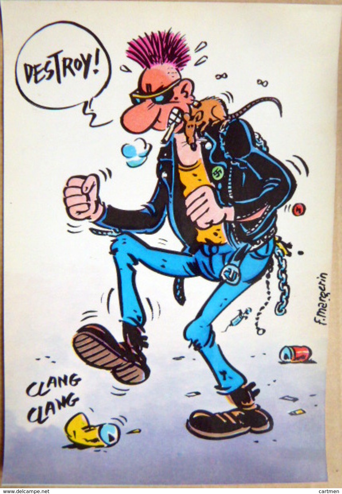 MARGERIN BANDE DESSINEE  PUNK CARTE MDM 1985 - Autres & Non Classés