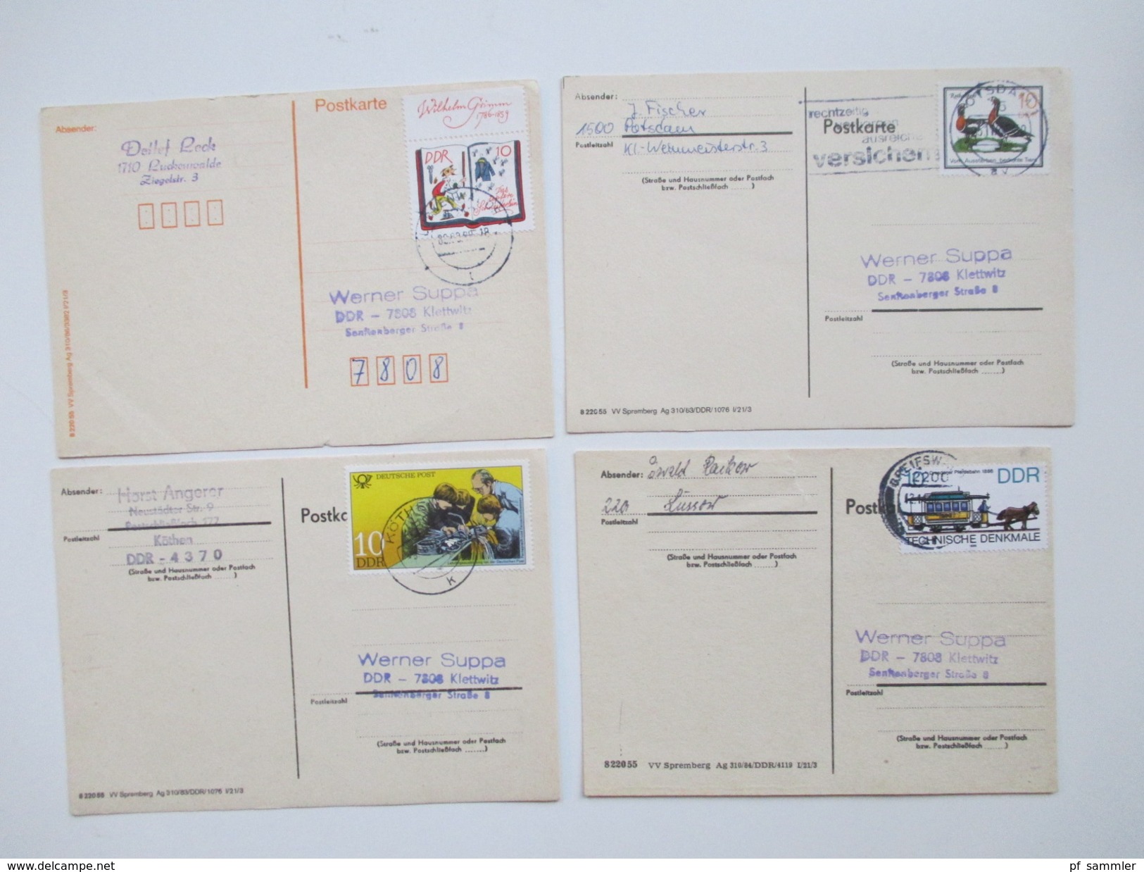 DDR 1986 - 88 Postkarten 215 Stück Sondermarken / Schmalspurbahn Zusammendrucke viele saubere Tagesstempel. Bedarf!