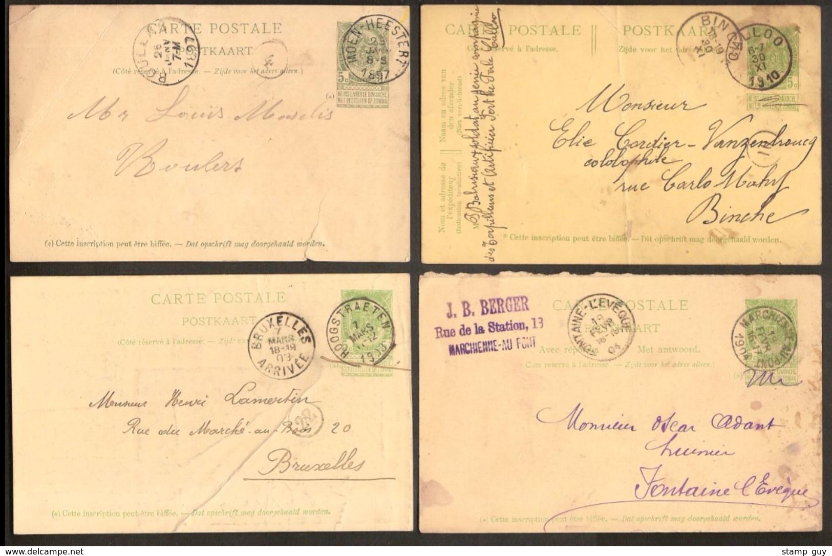 Lot Van 18 Postkaarten Met Enkele ZELDZAME Stempels In Variërende Staat ; Zie 5 Scans ! Inzet Aan 1 €   ! LOT 129 - 1893-1907 Wappen