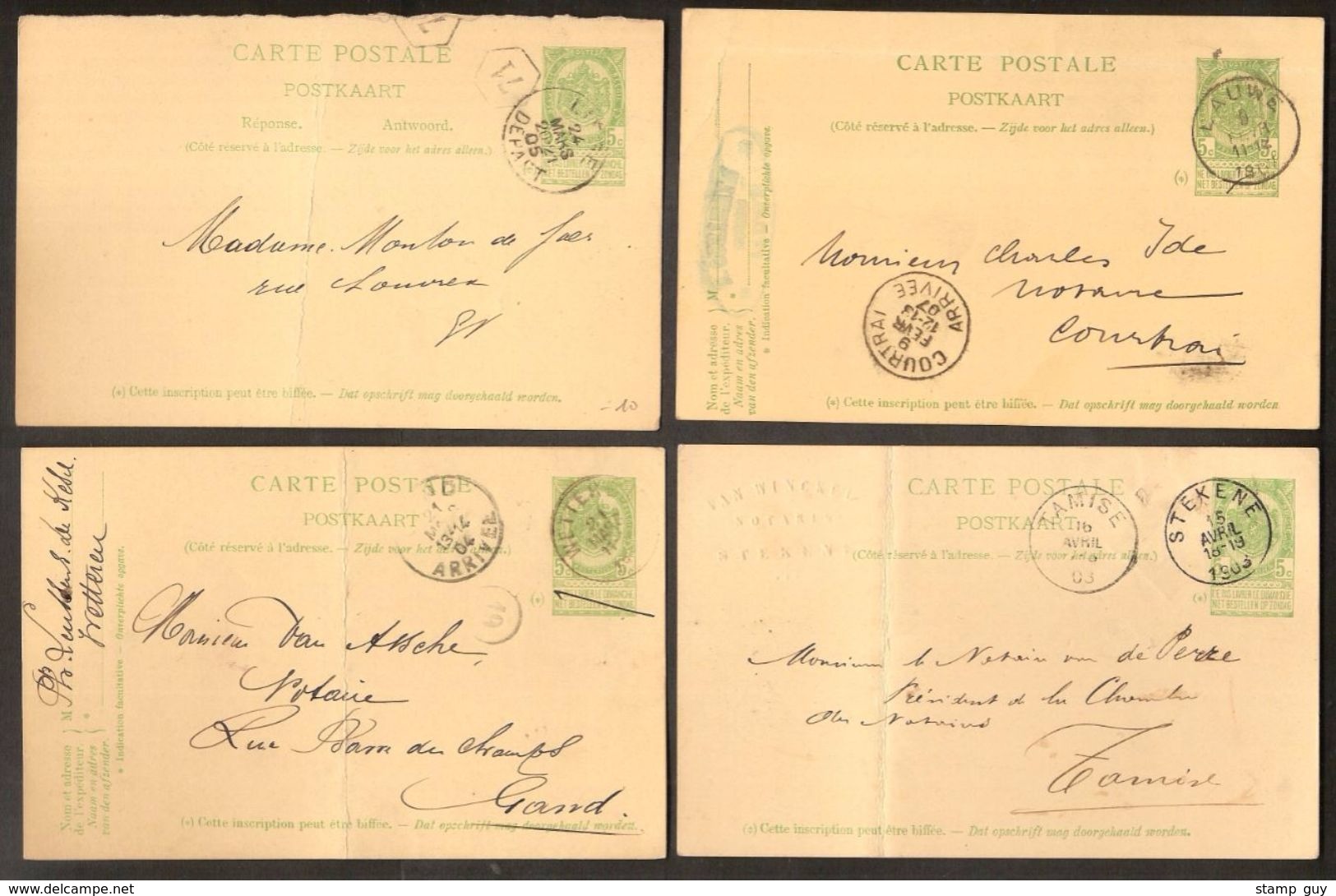 Lot Van 18 Postkaarten Met Enkele ZELDZAME Stempels In Variërende Staat ; Zie 5 Scans ! Inzet Aan 1 €   ! LOT 129 - 1893-1907 Wappen