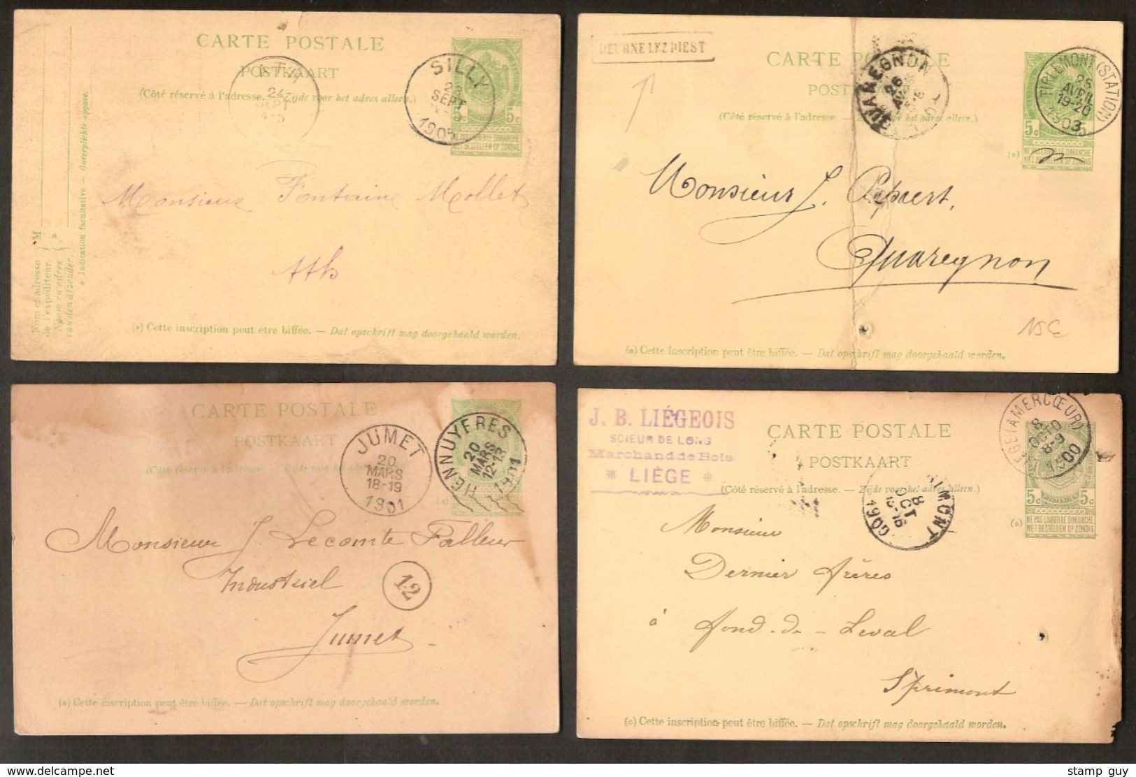 Lot Van 18 Postkaarten Met Enkele ZELDZAME Stempels In Variërende Staat ; Zie 5 Scans ! Inzet Aan 1 €   ! LOT 129 - 1893-1907 Armoiries