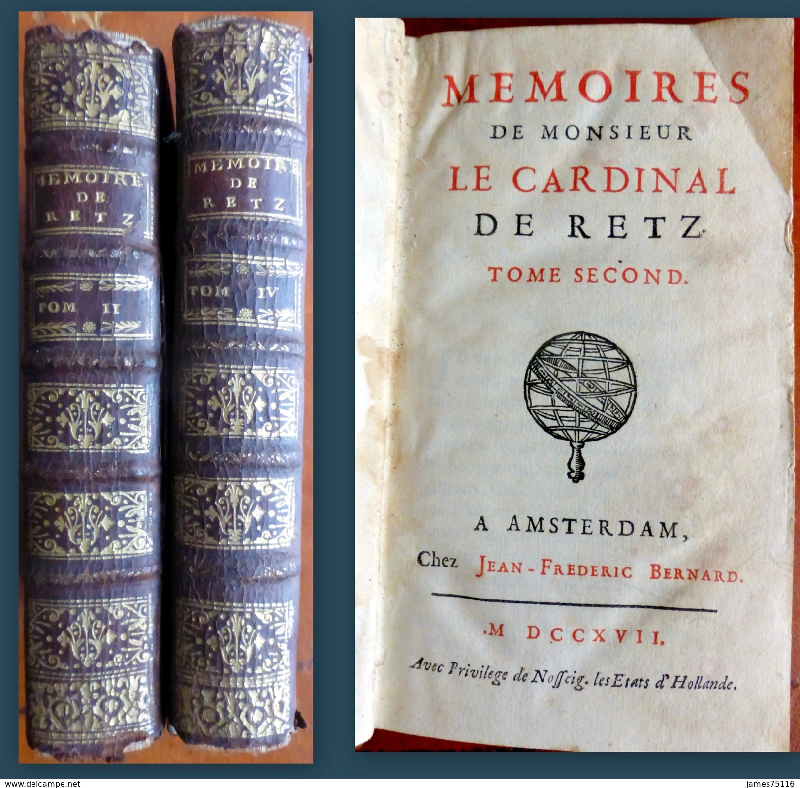 RETZ (Cardinal De). Mémoires, Tome Second. Edition Originale. - 1701-1800