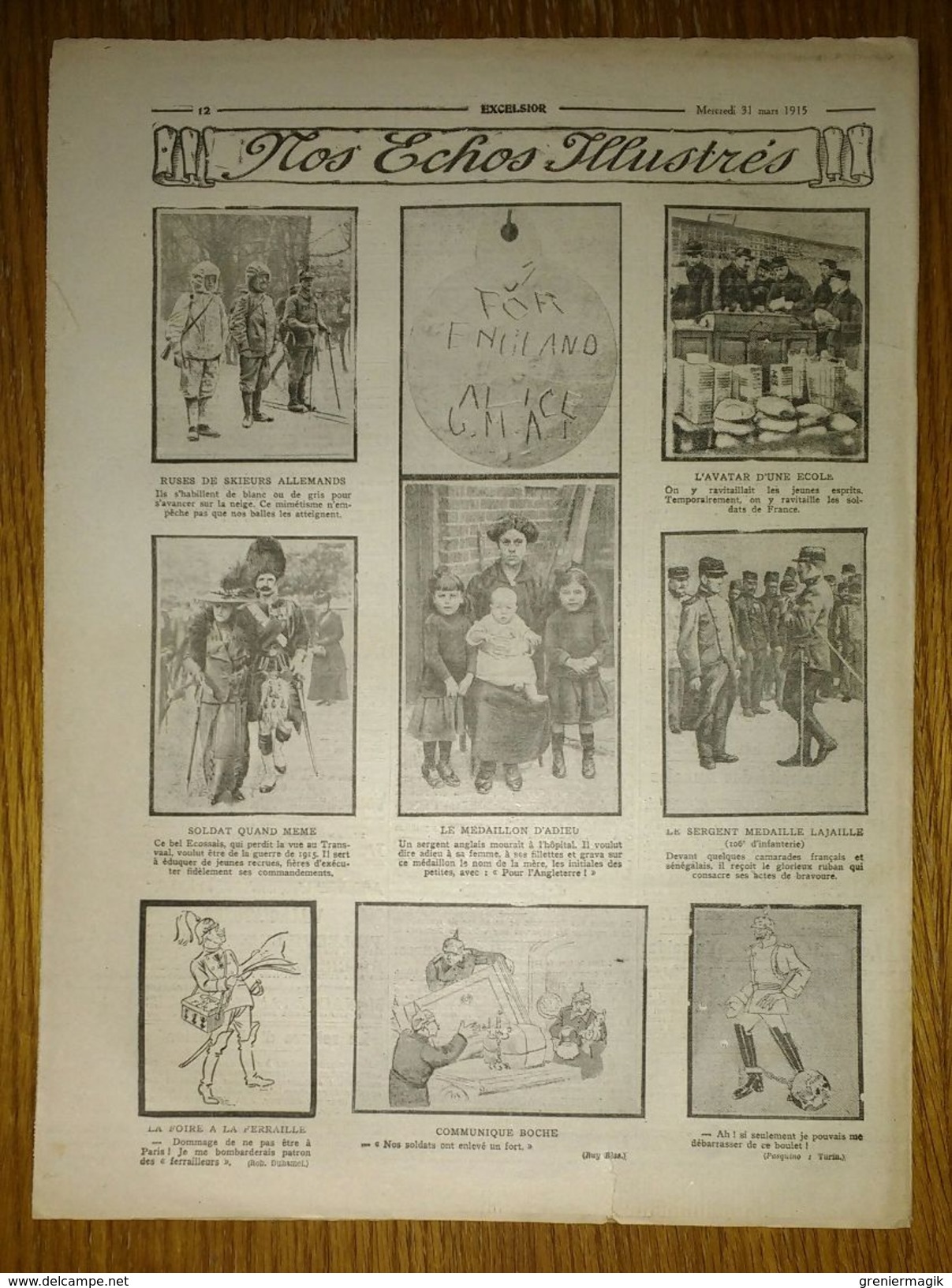 Excelsior N°1597 31/03/1915 L'action De La Flotte Russe Contre Le Bosphore - La Guerre Dans Les Vosges - WW1 - Autres & Non Classés