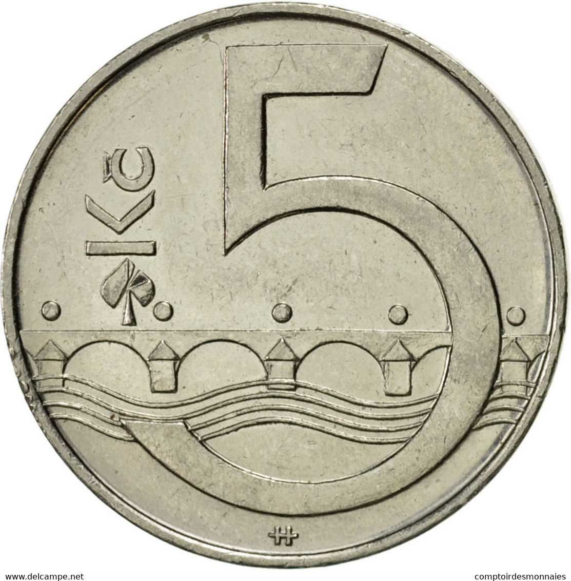 Monnaie, République Tchèque, 5 Korun, 2002, SUP, Nickel Plated Steel, KM:8 - Tchéquie