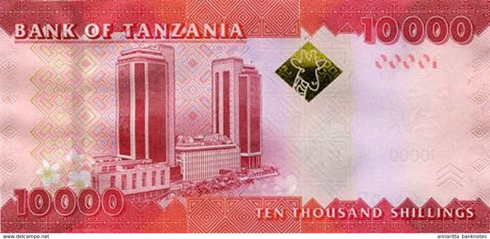 TANZANIA 10000 SHILLINGS ND (2015) P-44b UNC SIGN. UNKNOWN & NDULU [TZ143b] - Tanzania