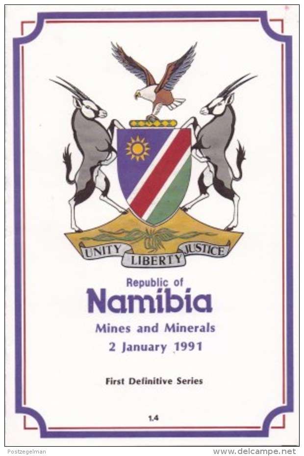 NAMIBIA, 1991, Mint FDC, Minerals On Card, MI Nr. 1.4,  F4008 - Namibië (1990- ...)
